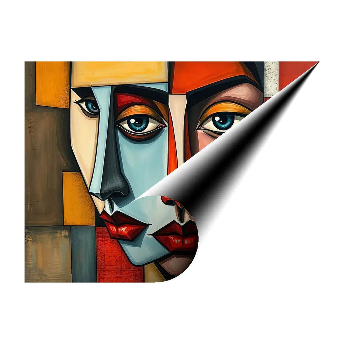 Linked, Abstract Art Print 43620 Giclée Rolled Canvas Print Visual Wall Art