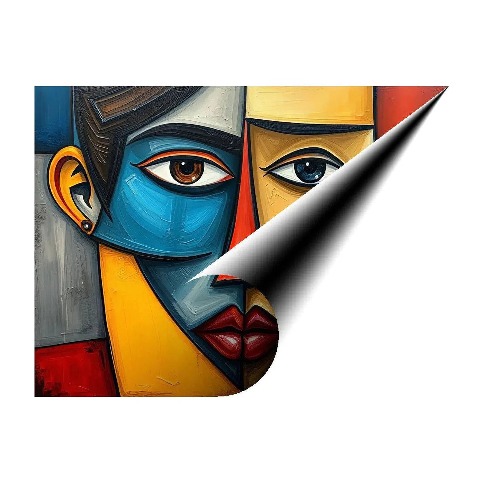 Lips And Eyesballs, Abstract Art Print 43641 Giclée Rolled Canvas Print Visual Wall Art