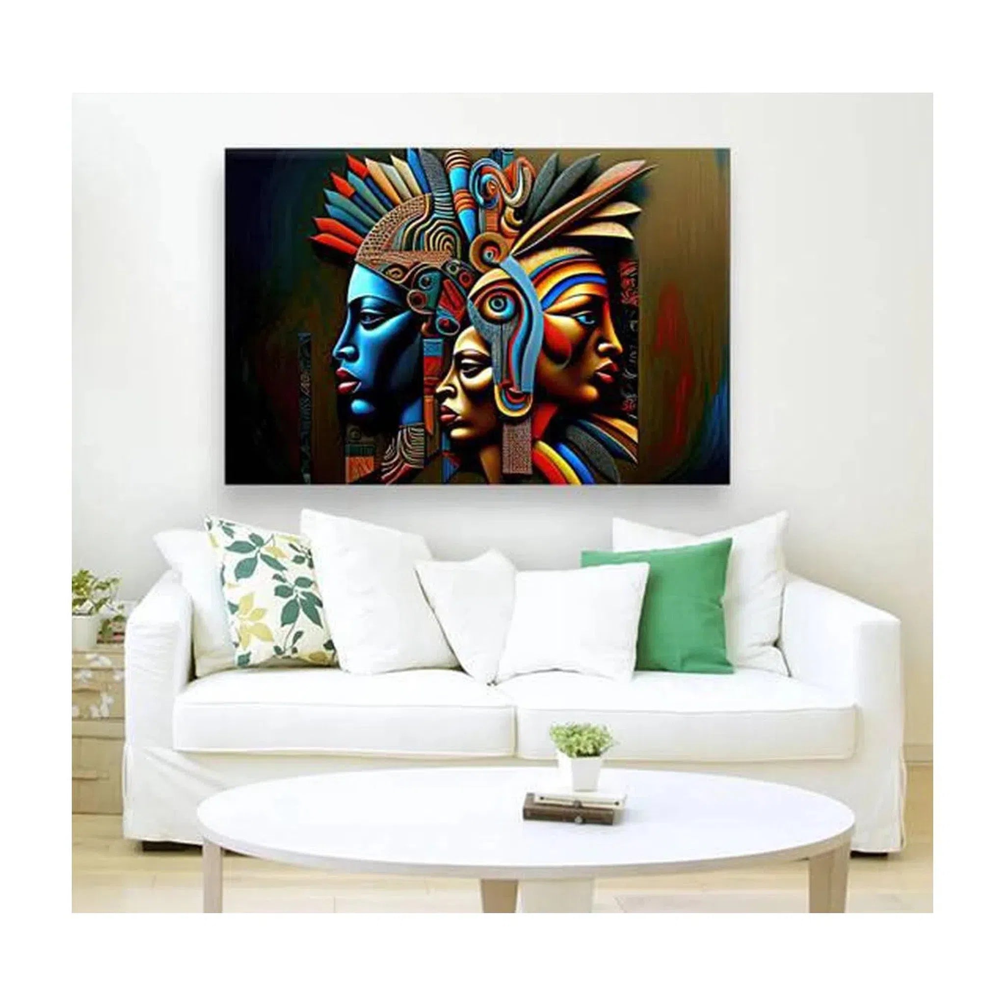 Lovely Queen, Ethnic Abstract Art Print 32100 Visual Wall Art