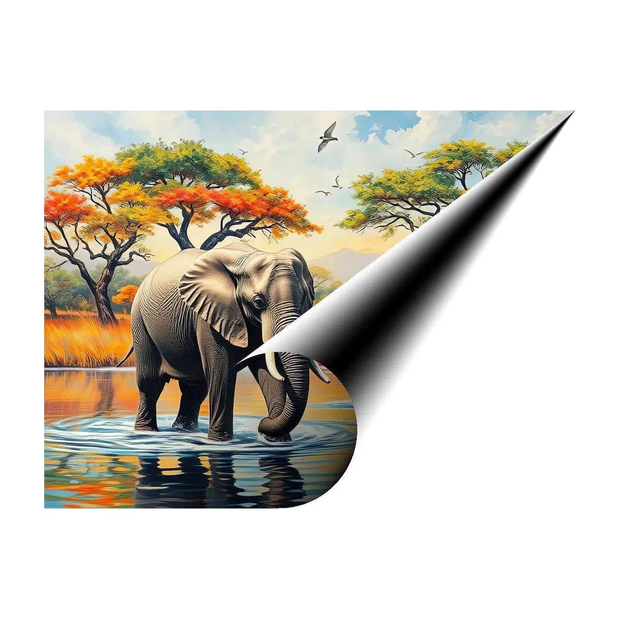 Loxodonta Africana Elephants, Animal Art Print 43835 Giclée Fine Art Matte Paper Print Visual Wall Art