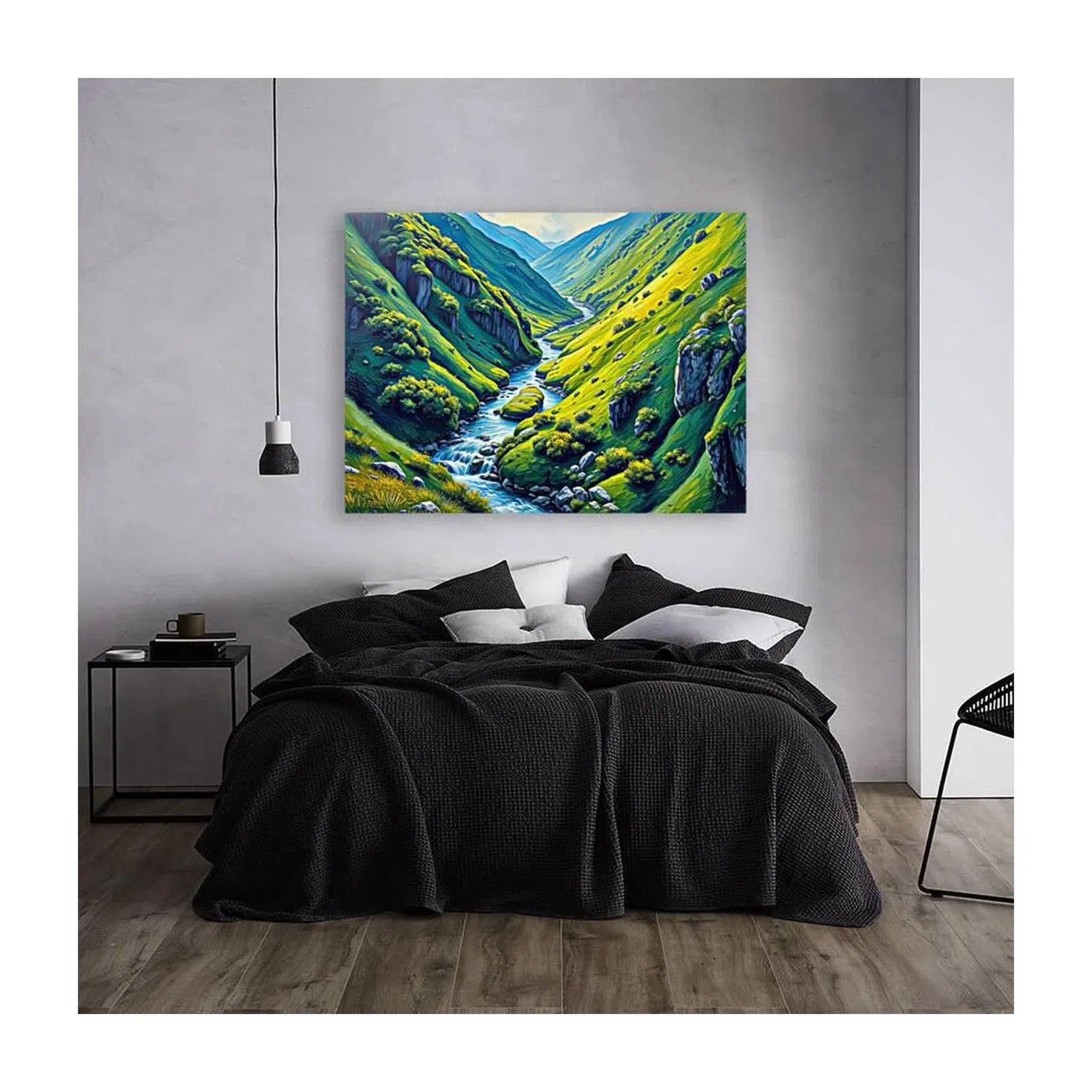 Lush Green Valley Nature Art Print 43714 Visual Wall Art