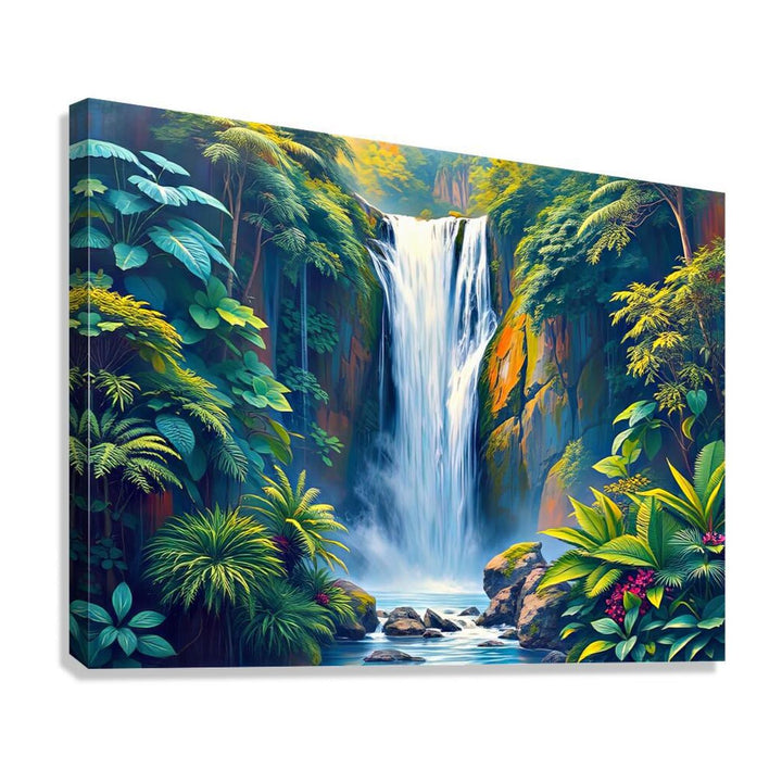 Lush Rainforest Scene Nature Art Print 43715 Giclée Stretched Canvas Print Visual Wall Art