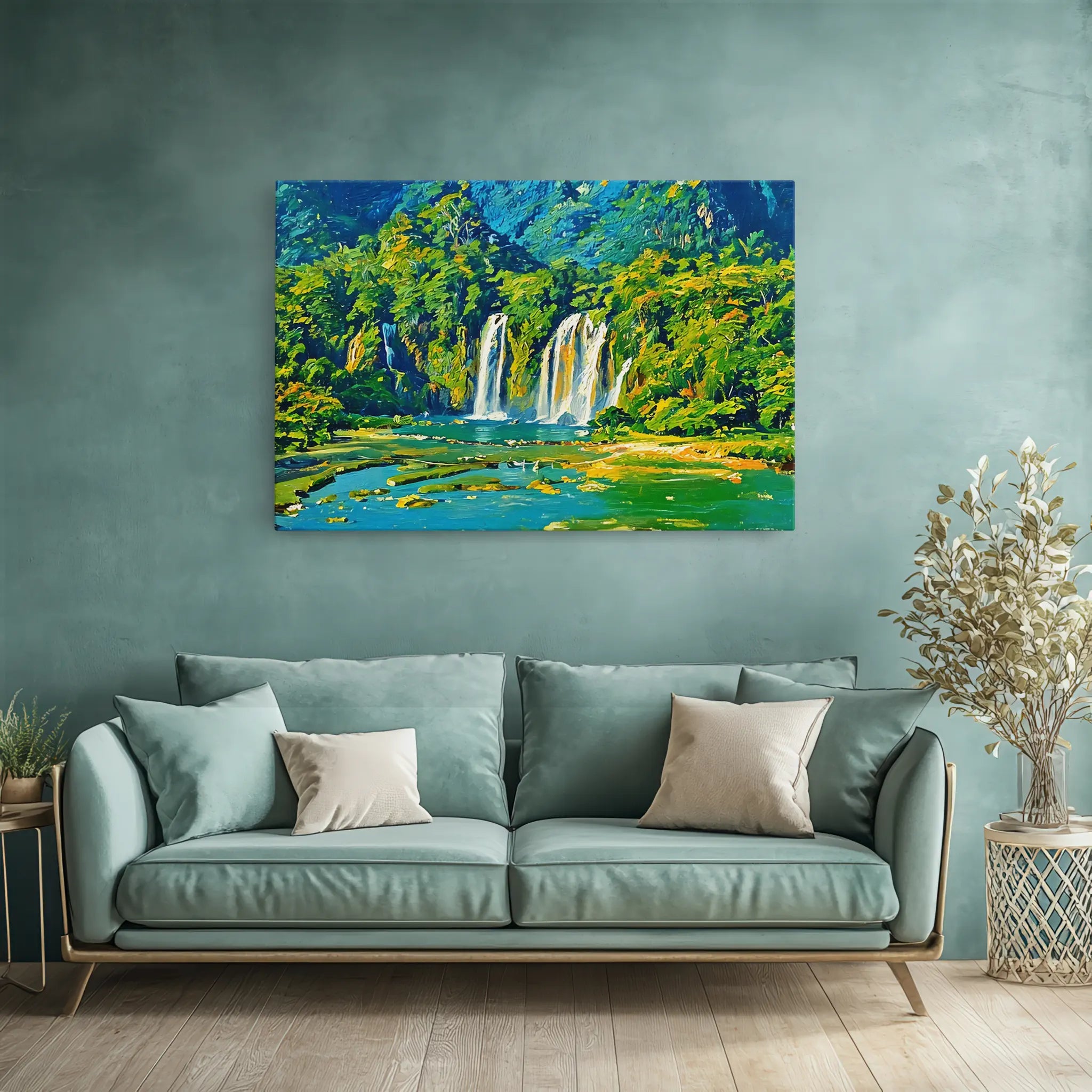 Lush Waterfalls Landscape Giclée Print 323028 Visual Wall Art AR3:2H Giclée Print