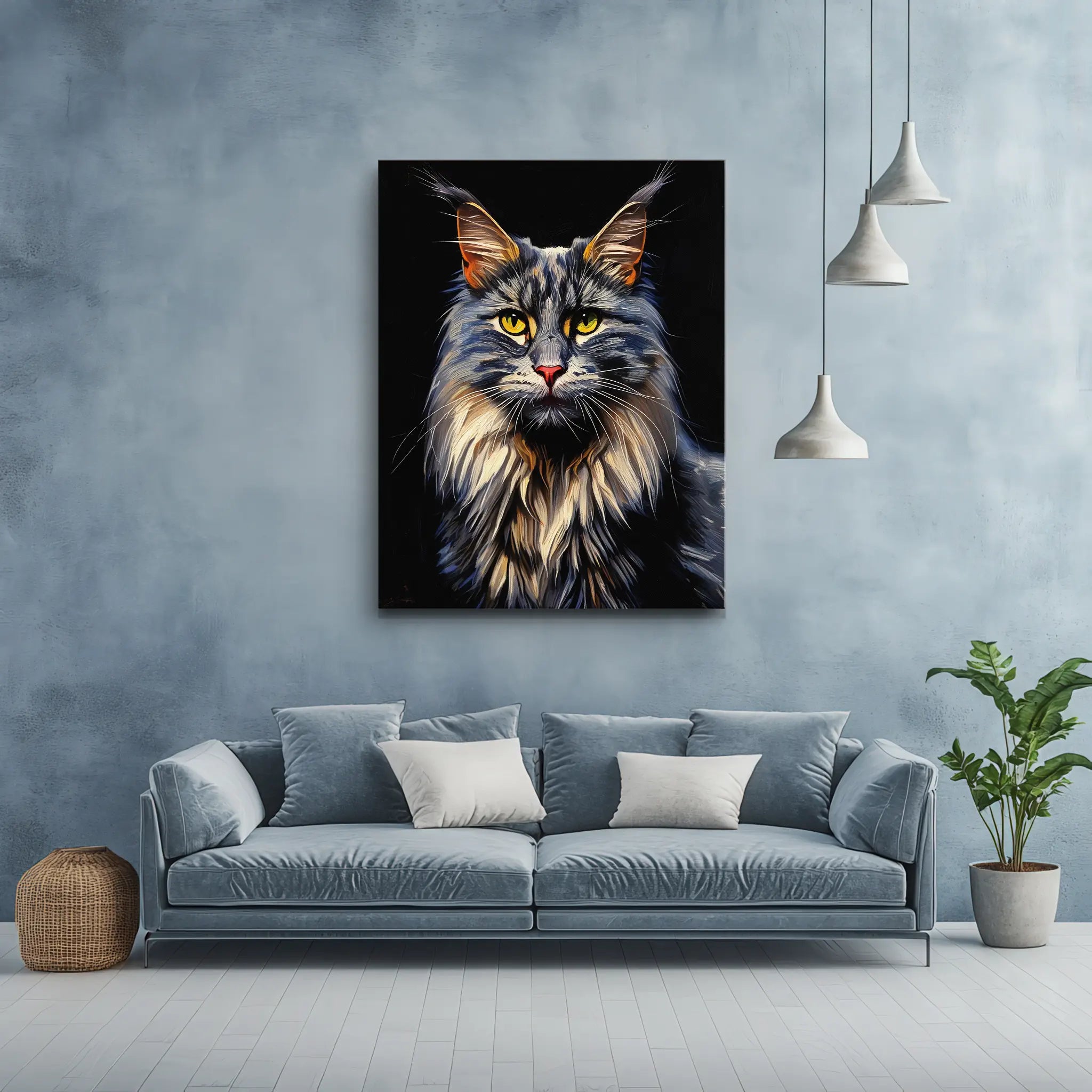 Majestic Maine Coon Cat Giclée Print 456040 Visual Wall Art AR3:4V-AR4:5V Giclée Print