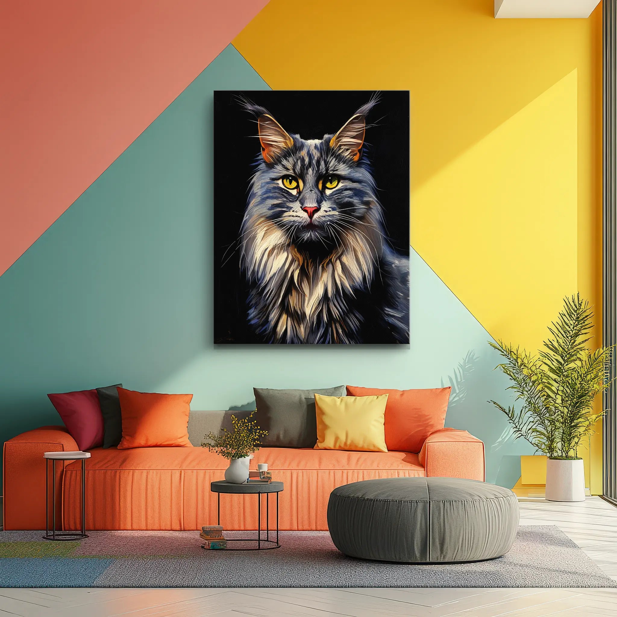 Majestic Maine Coon Cat Giclée Print 456040 Visual Wall Art AR3:4V-AR4:5V Giclée Print