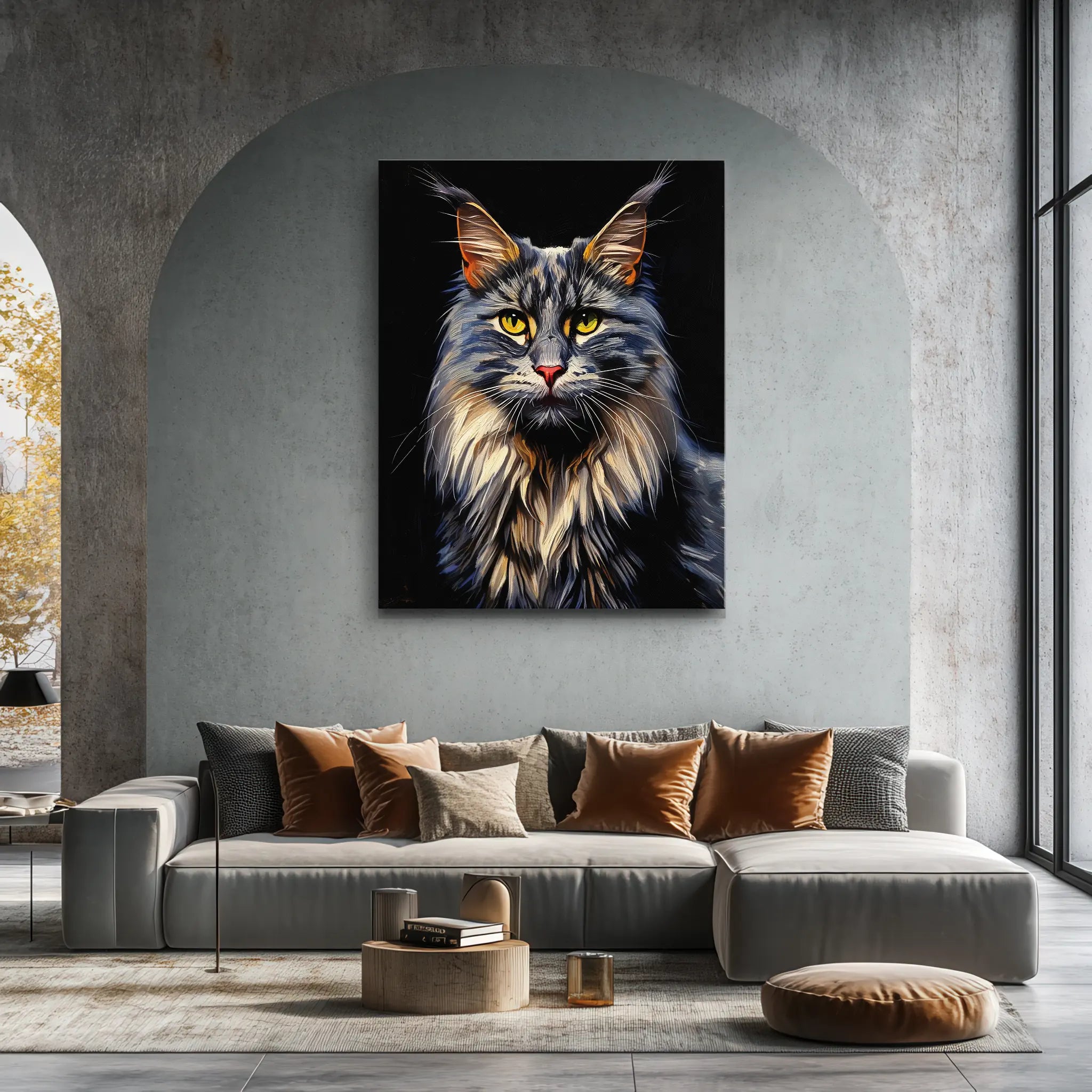 Majestic Maine Coon Cat Giclée Print 456040 Visual Wall Art AR3:4V-AR4:5V Giclée Print