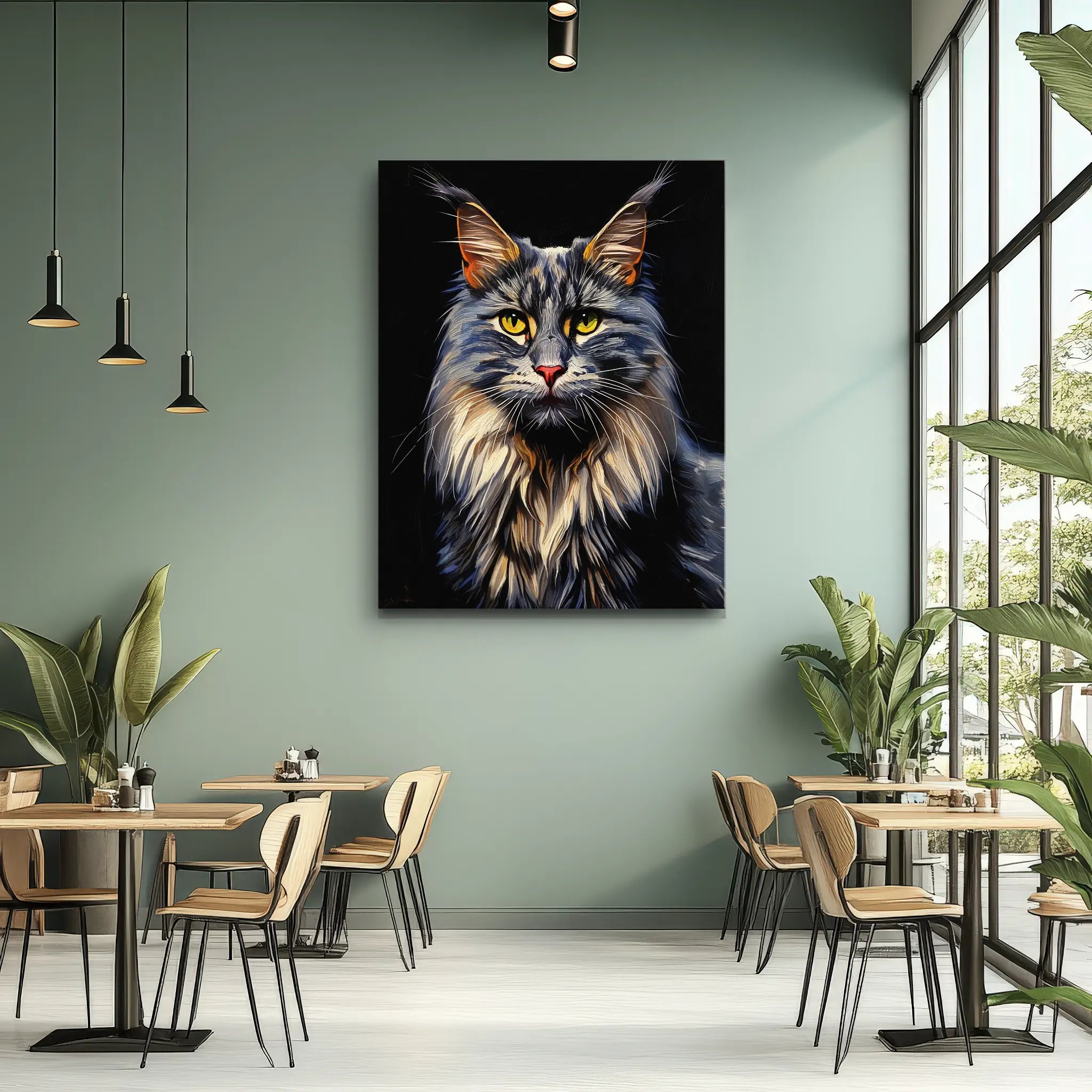 Majestic Maine Coon Cat Giclée Print 456040 Visual Wall Art AR3:4V-AR4:5V Giclée Print