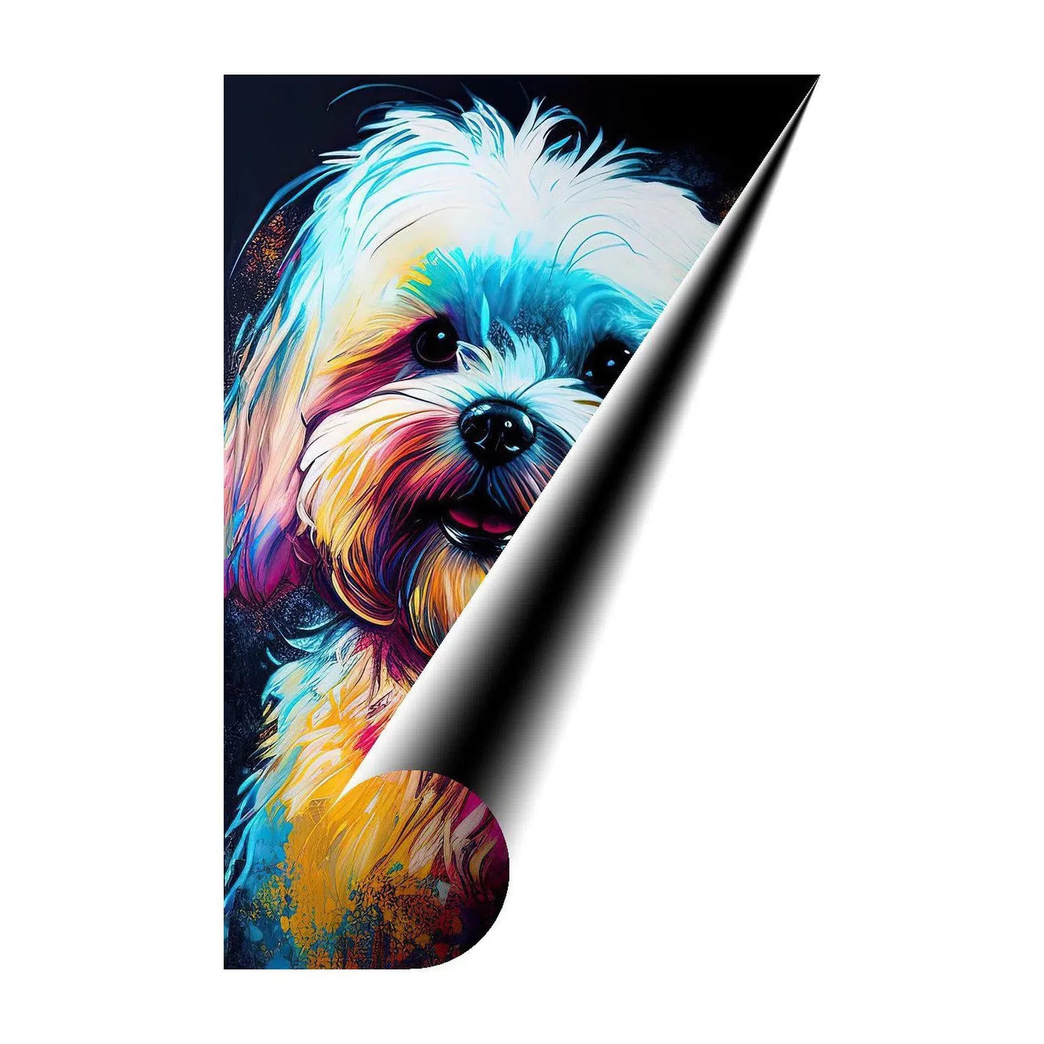 Maltese Dog , Pet Portrait Print 23802 Giclée Rolled Canvas Print Visual Wall Art