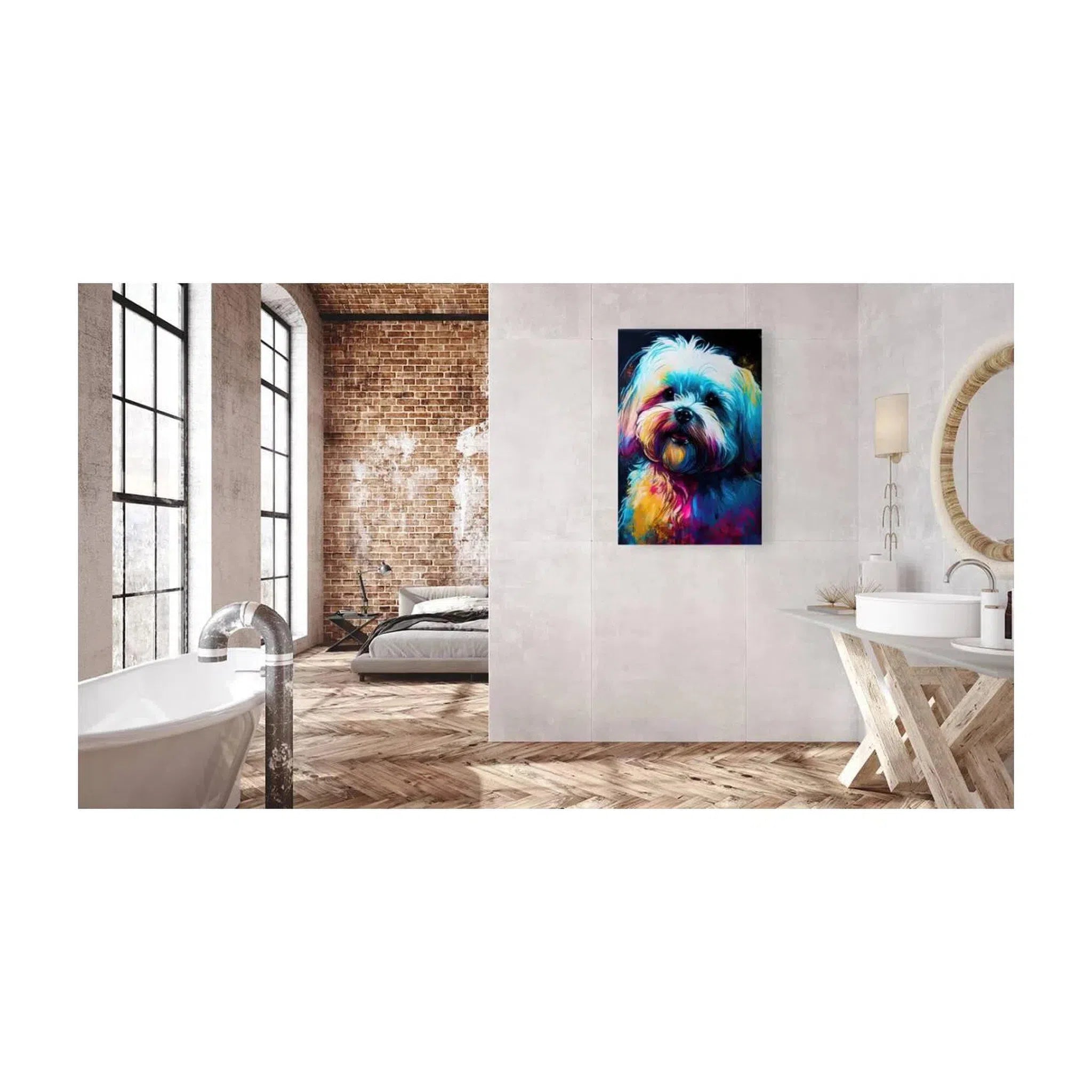 Maltese Dog , Pet Portrait Print 23802 Visual Wall Art