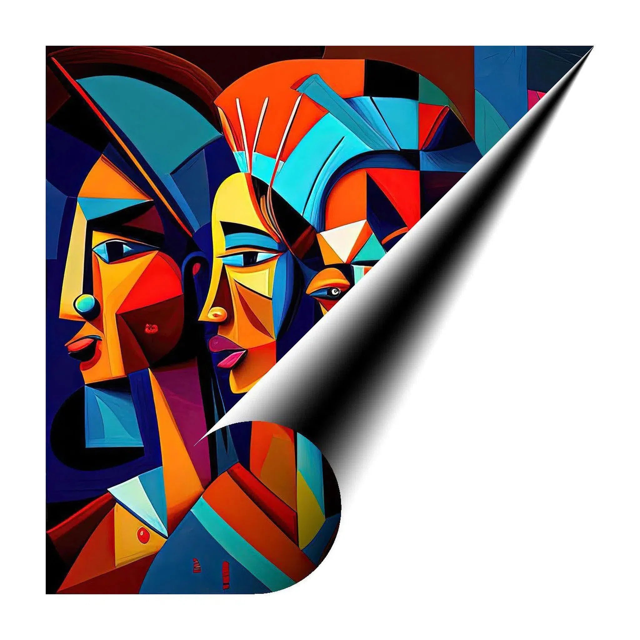 Mate Swapping, Ethnic Abstract Art Print 11111 Giclée Rolled Canvas Print Visual Wall Art