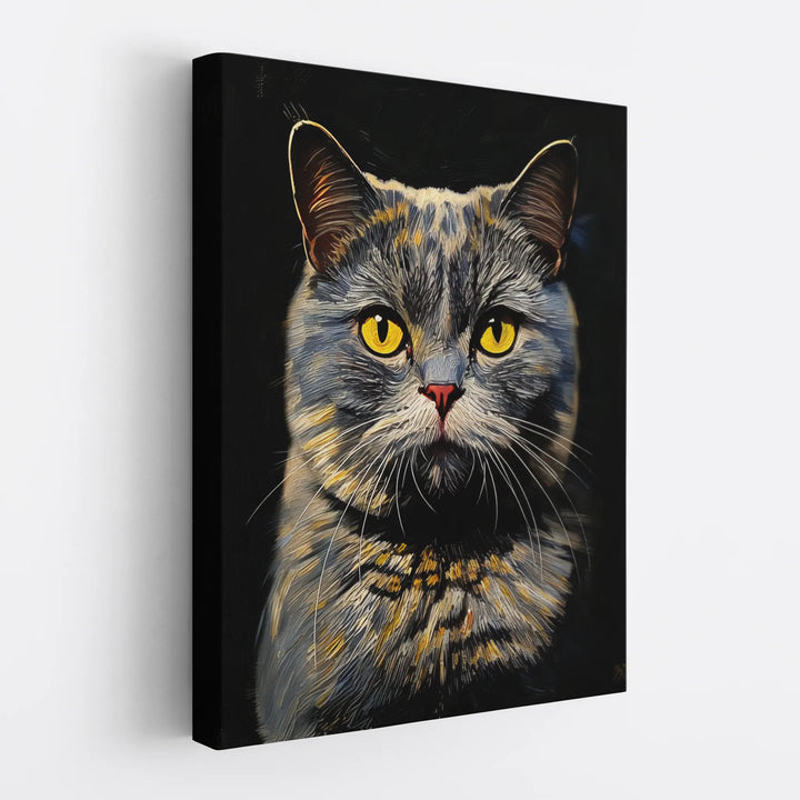 Misty Cat with Yellow Eyes Giclée Print 456030 Visual Wall Art AR3:4V-AR4:5V Giclée Print