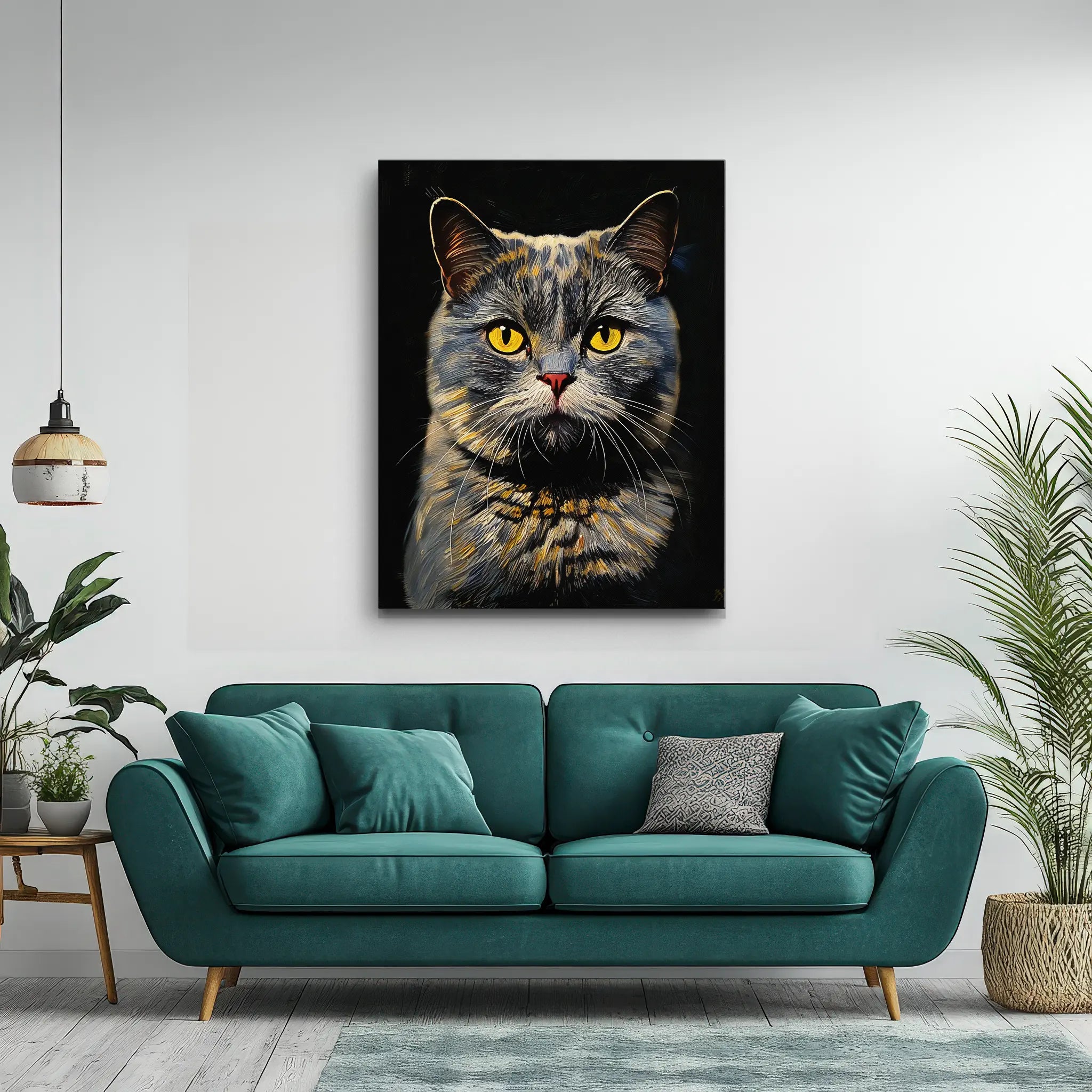 Misty Cat with Yellow Eyes Giclée Print 456030 Visual Wall Art AR3:4V-AR4:5V Giclée Print