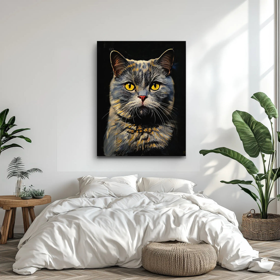 Misty Cat with Yellow Eyes Giclée Print 456030 Visual Wall Art AR3:4V-AR4:5V Giclée Print