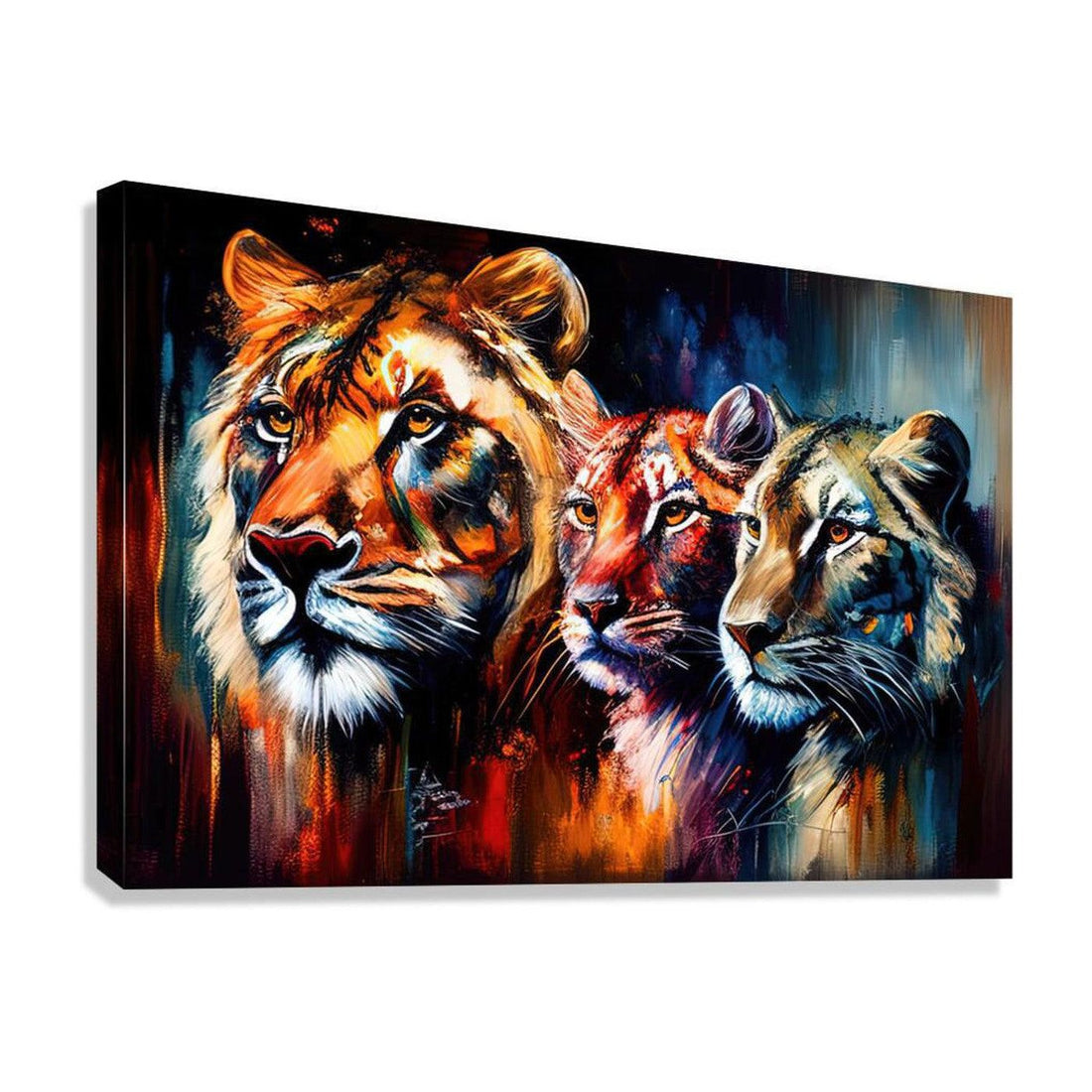 Monarch Of The African Savannah Lions, Animal Art Print 32105 Giclée Stretched Canvas Print Visual Wall Art