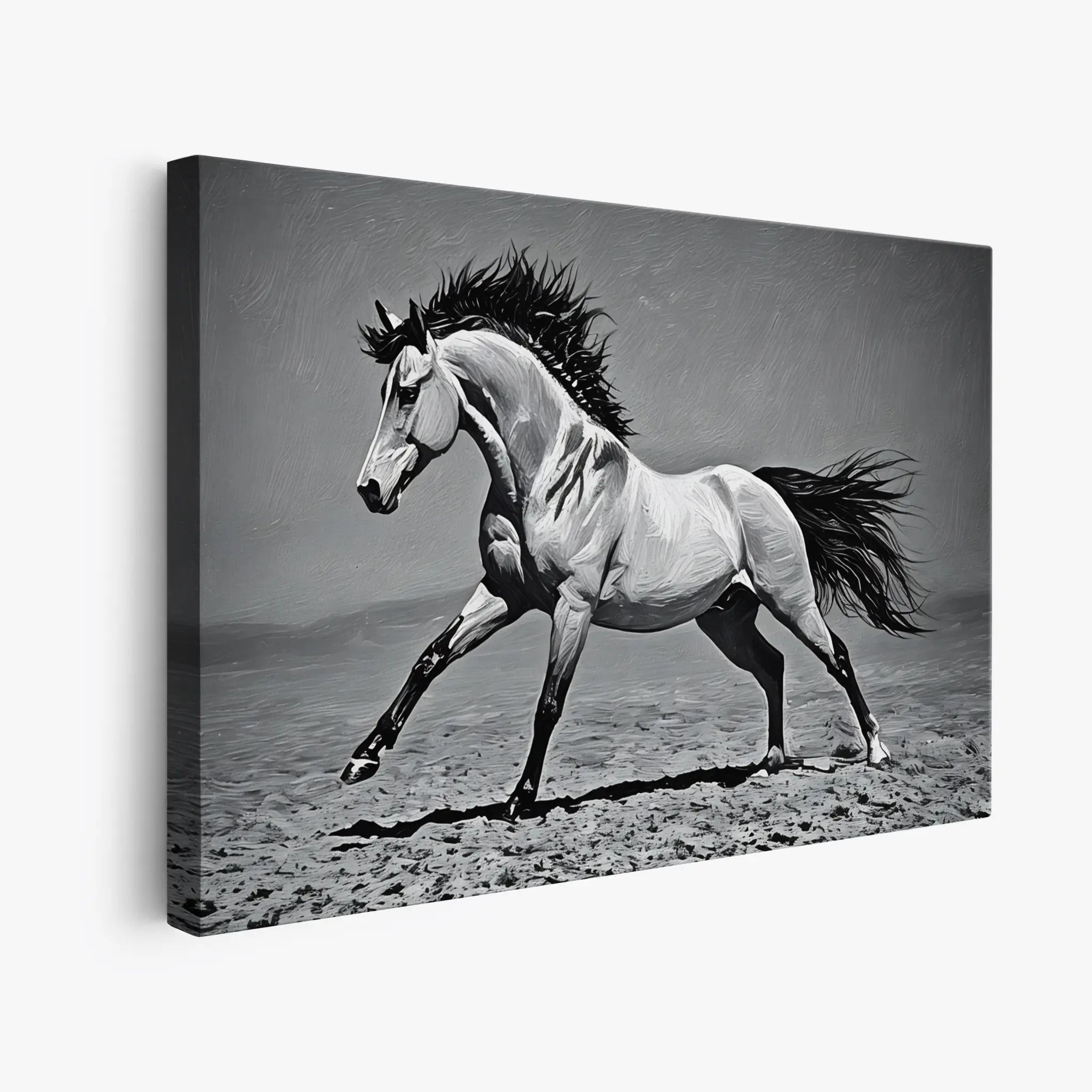 Monochrome Horse Galloping Giclée Print 322003 Visual Wall Art AR3:2H Giclée Print