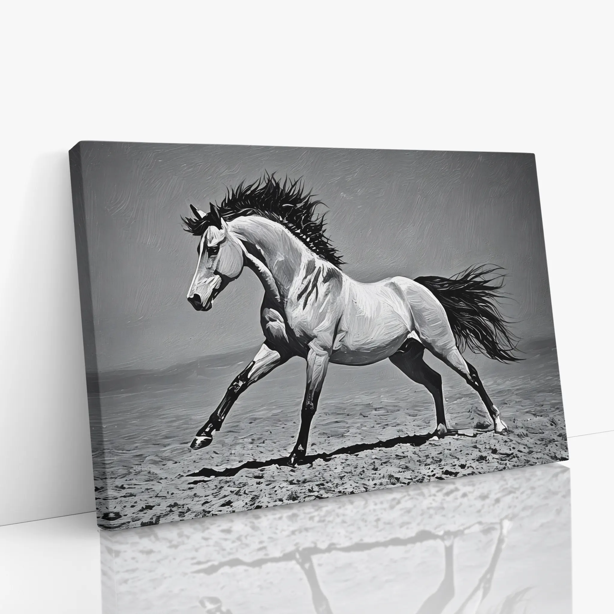 Monochrome Horse Galloping Giclée Print 322003 Visual Wall Art AR3:2H Giclée Print