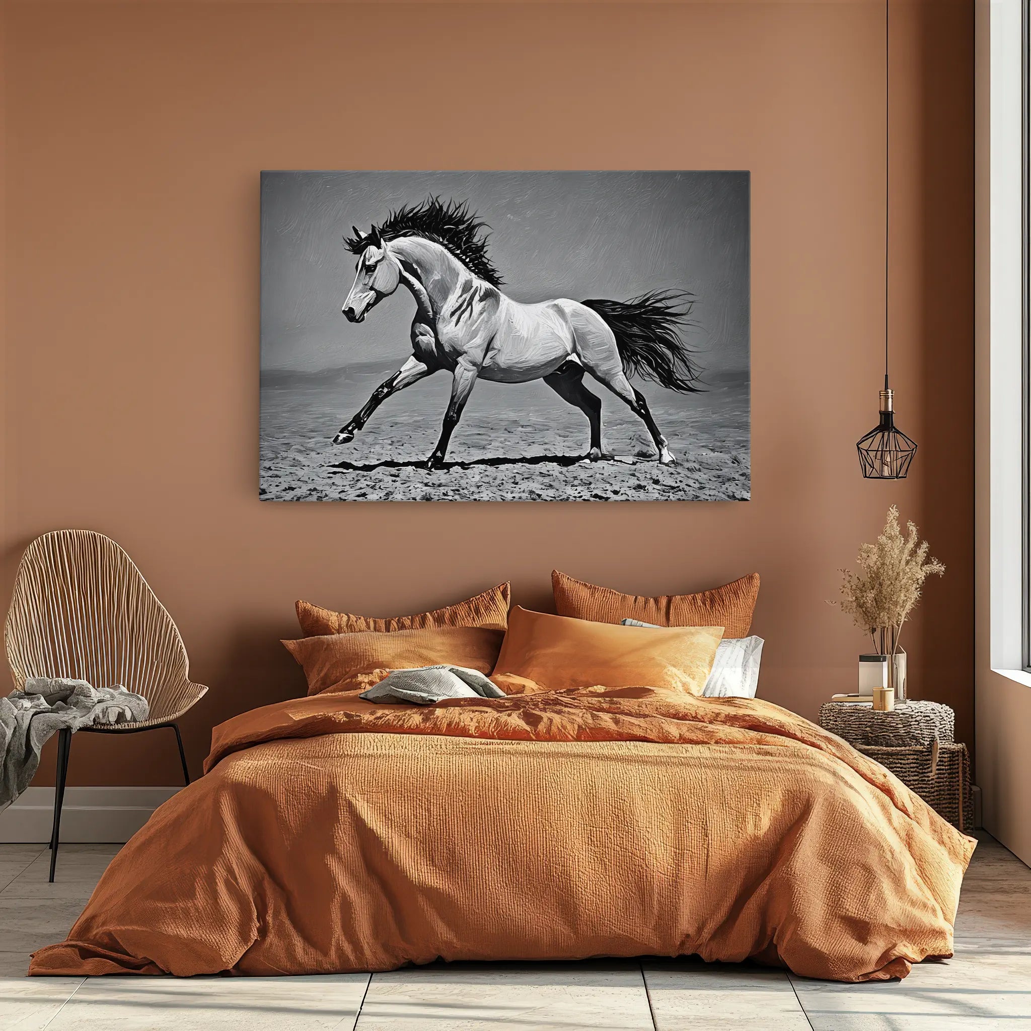 Monochrome Horse Galloping Giclée Print 322003 Visual Wall Art AR3:2H Giclée Print