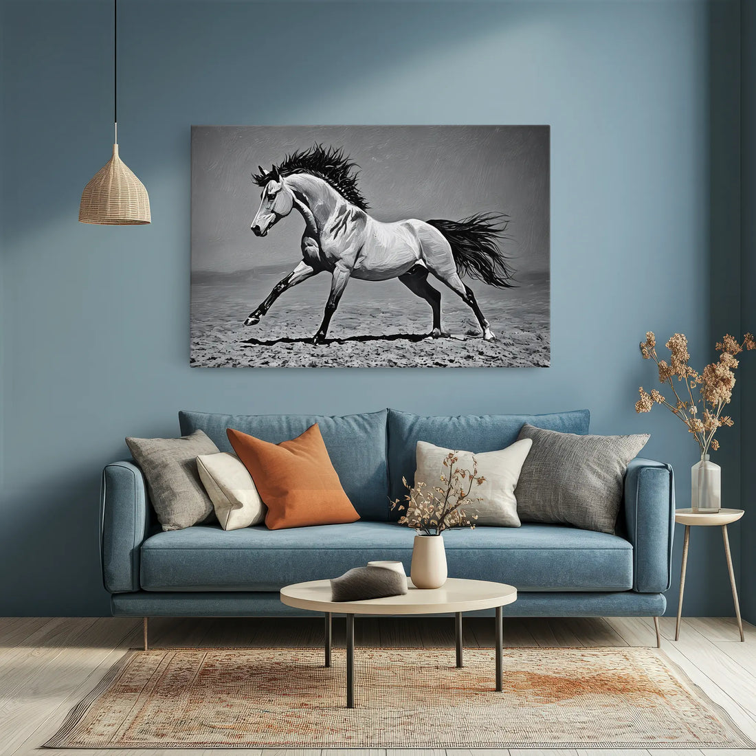 Monochrome Horse Galloping Giclée Print 322003 Visual Wall Art AR3:2H Giclée Print