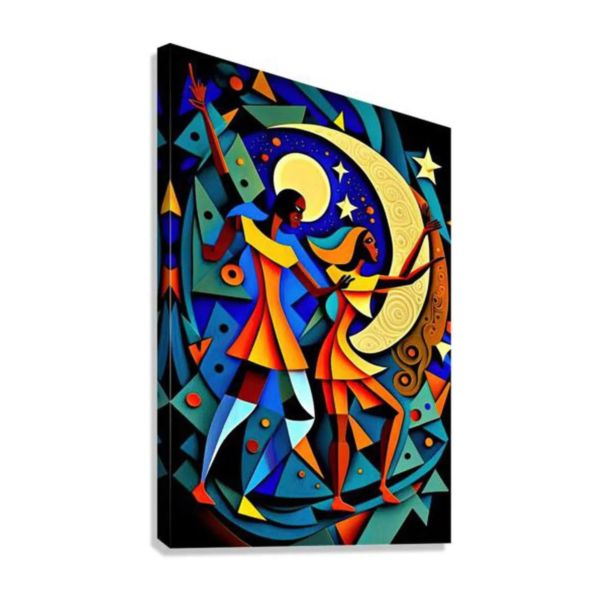 Moonlight Dancers, Music Jam, Art Print 23103 Giclée Stretched Canvas Print Visual Wall Art