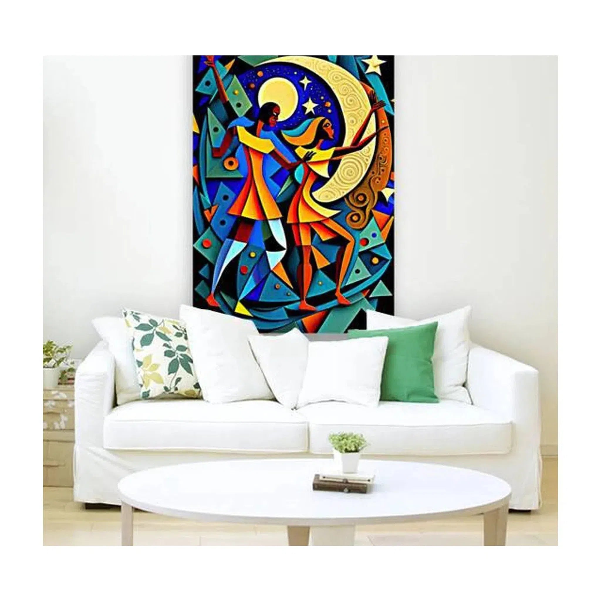 Moonlight Dancers, Music Jam, Art Print 23103 Visual Wall Art