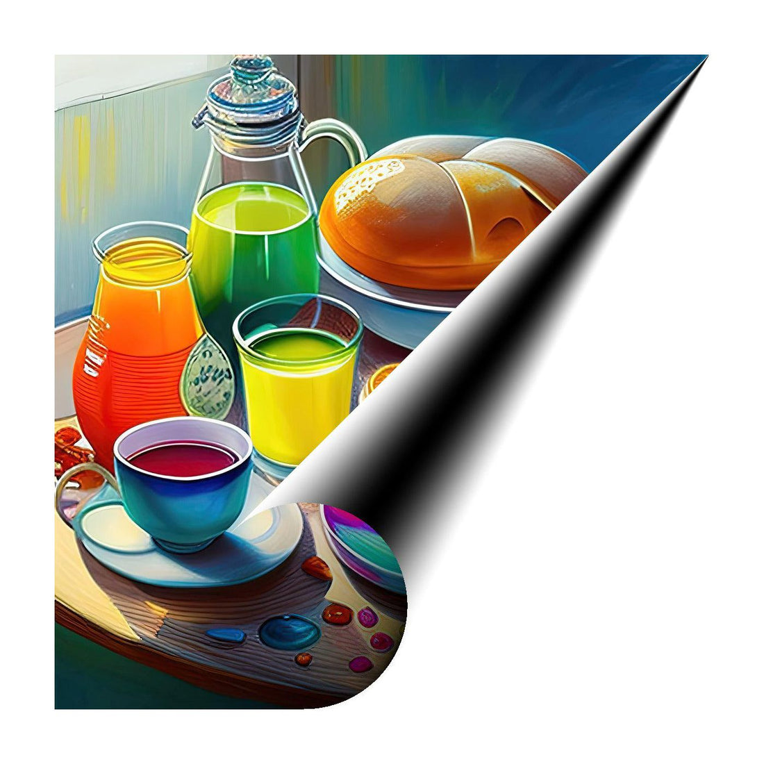 Morning Meal Still Life, Breakfast Food Nature Art Print 11709 Giclee Rolled Canvas Print Visual Wall Art