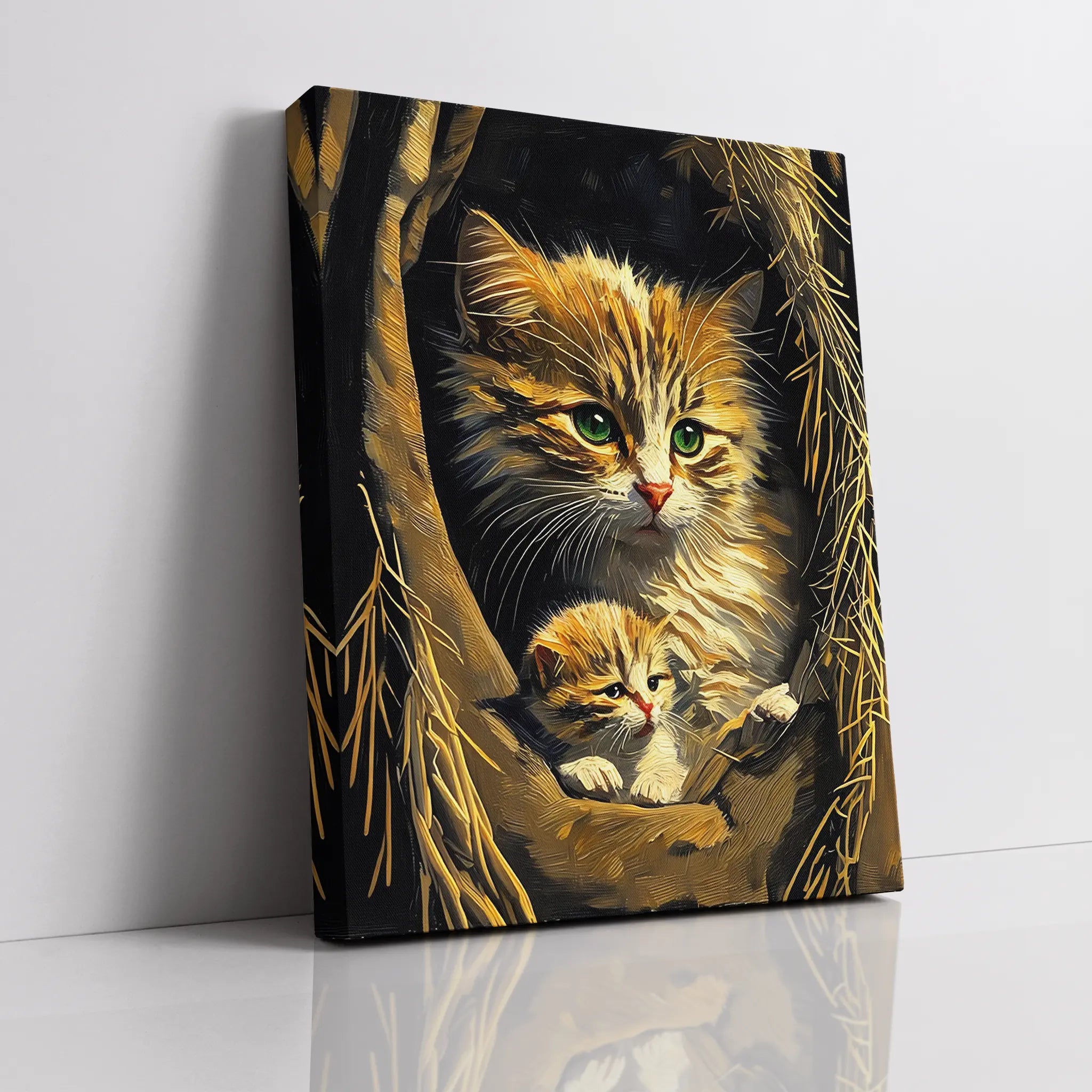 Mother Cat and Kitten Giclée Print 456031 Visual Wall Art AR3:4V-AR4:5V Giclée Print