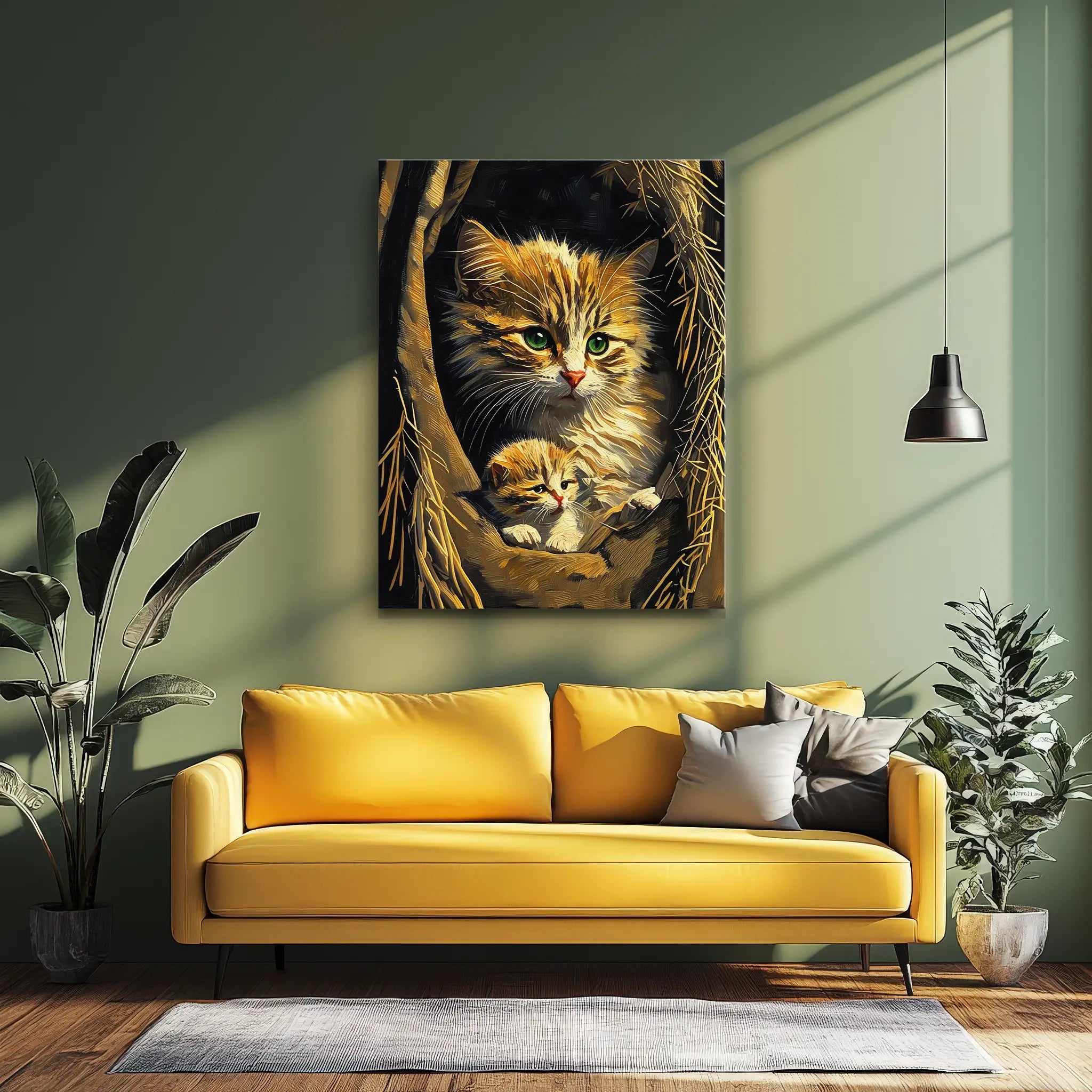 Mother Cat and Kitten Giclée Print 456031 Visual Wall Art AR3:4V-AR4:5V Giclée Print