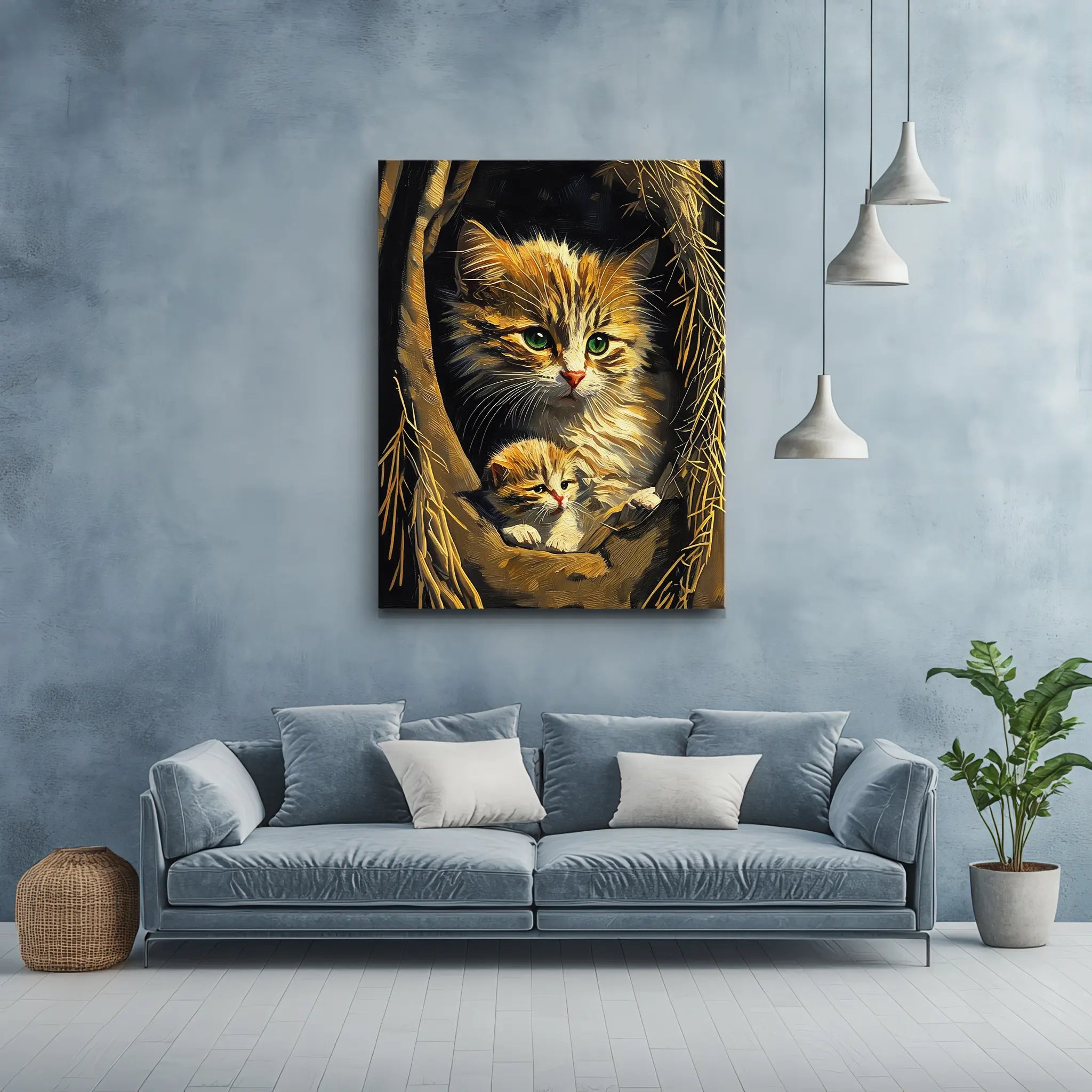 Mother Cat and Kitten Giclée Print 456031 Visual Wall Art AR3:4V-AR4:5V Giclée Print