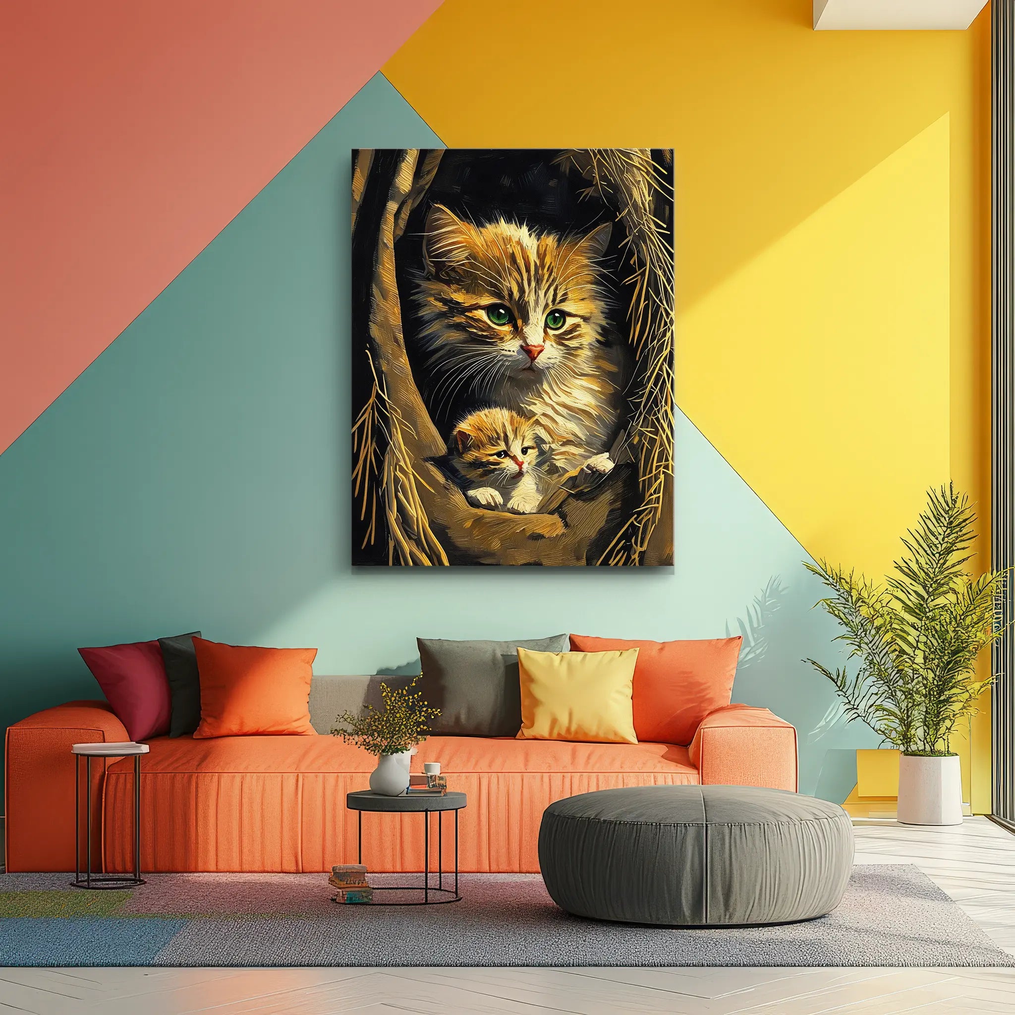 Mother Cat and Kitten Giclée Print 456031 Visual Wall Art AR3:4V-AR4:5V Giclée Print
