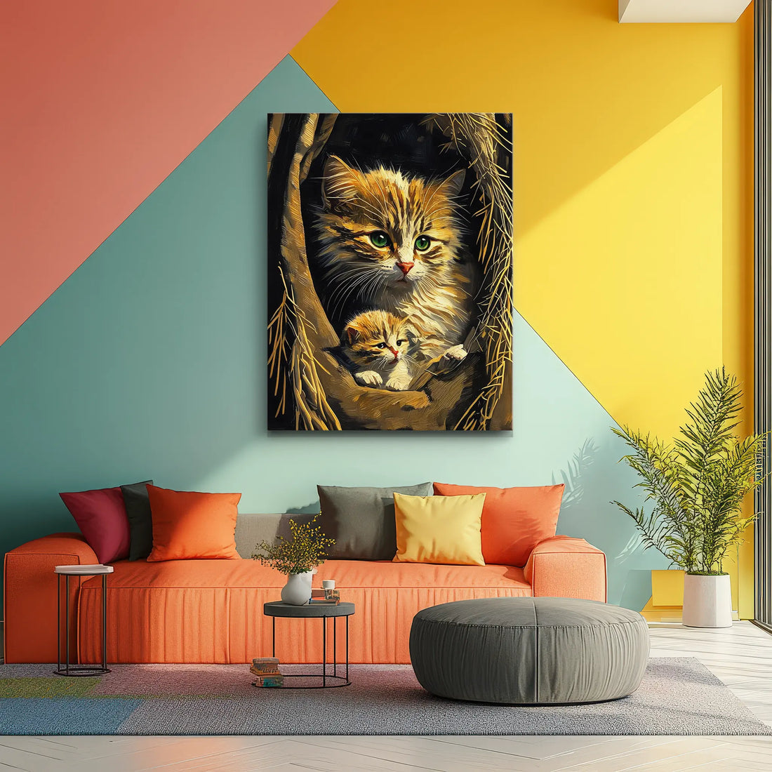 Mother Cat and Kitten Giclée Print 456031 Visual Wall Art AR3:4V-AR4:5V Giclée Print