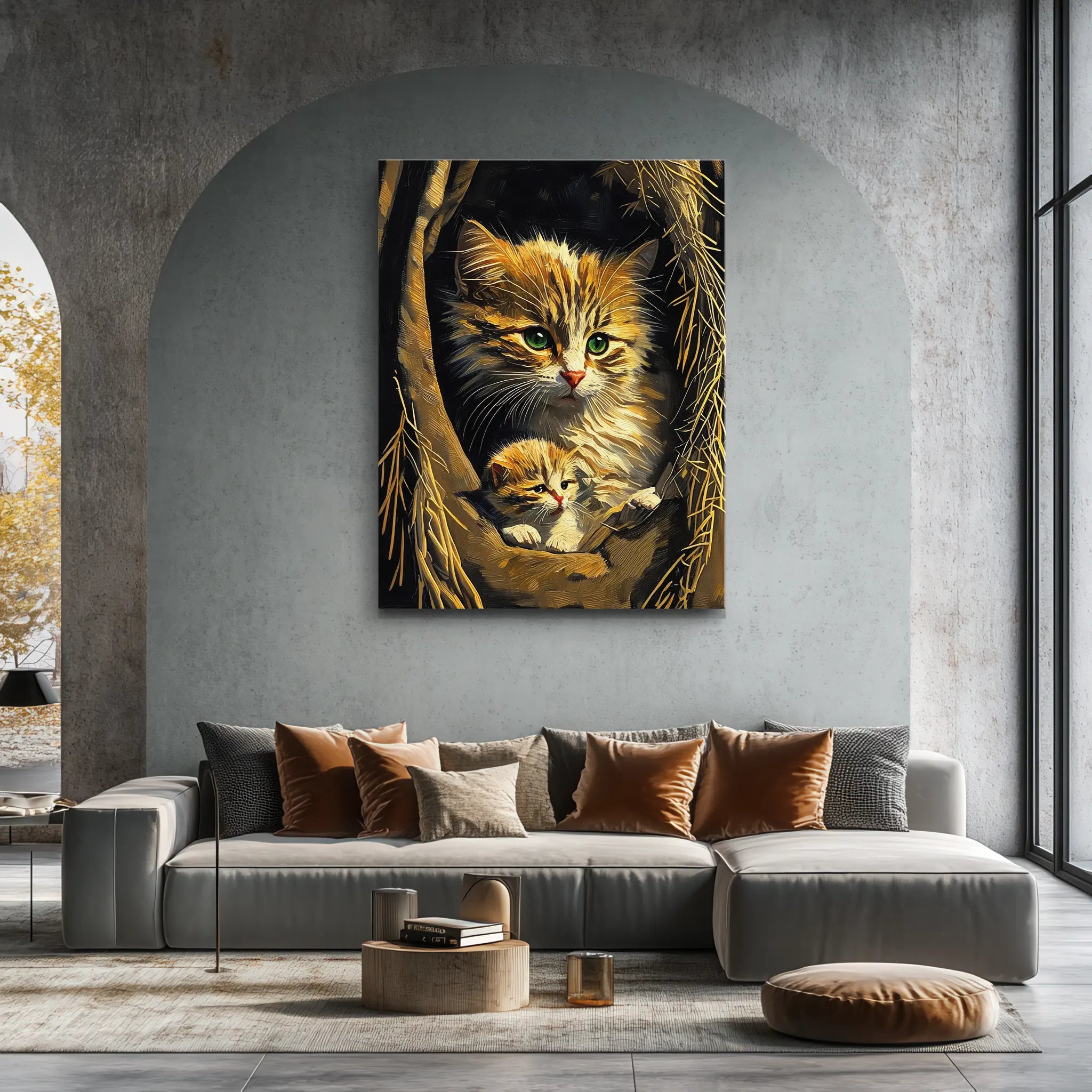 Mother Cat and Kitten Giclée Print 456031 Visual Wall Art AR3:4V-AR4:5V Giclée Print