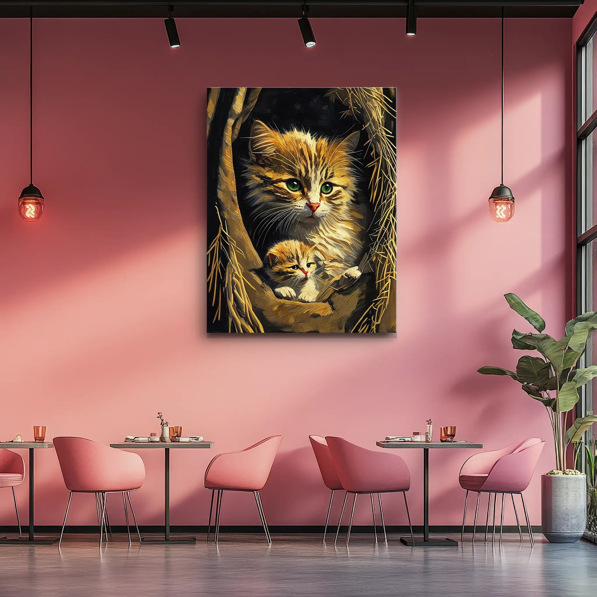 Mother Cat and Kitten Giclée Print 456031 Visual Wall Art AR3:4V-AR4:5V Giclée Print