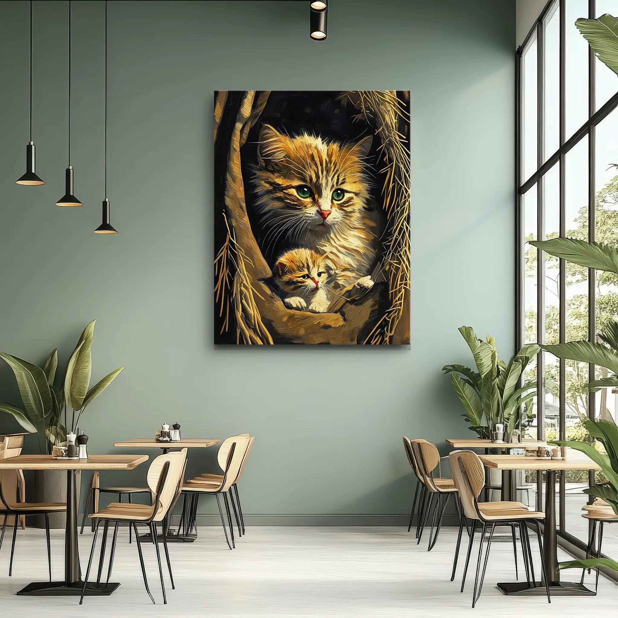 Mother Cat and Kitten Giclée Print 456031 Visual Wall Art AR3:4V-AR4:5V Giclée Print