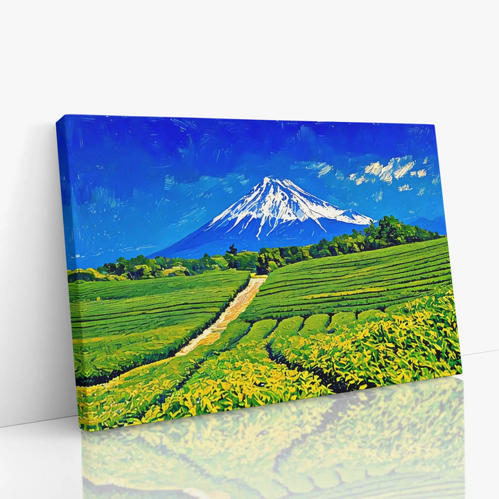 Mount Fuji over Tea Fields Giclée Print 323030 Visual Wall Art AR3:2H Giclée Print