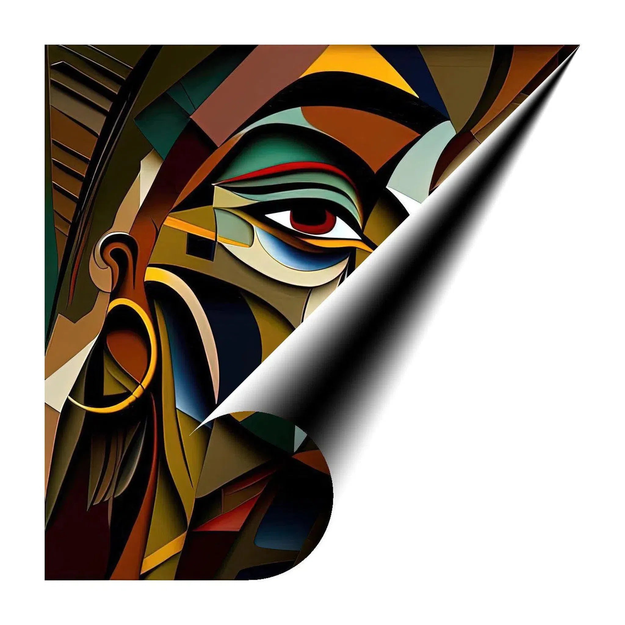 Mountain Girl, Ethnic Abstract Art Print 11113 Giclée Rolled Canvas Print Visual Wall Art