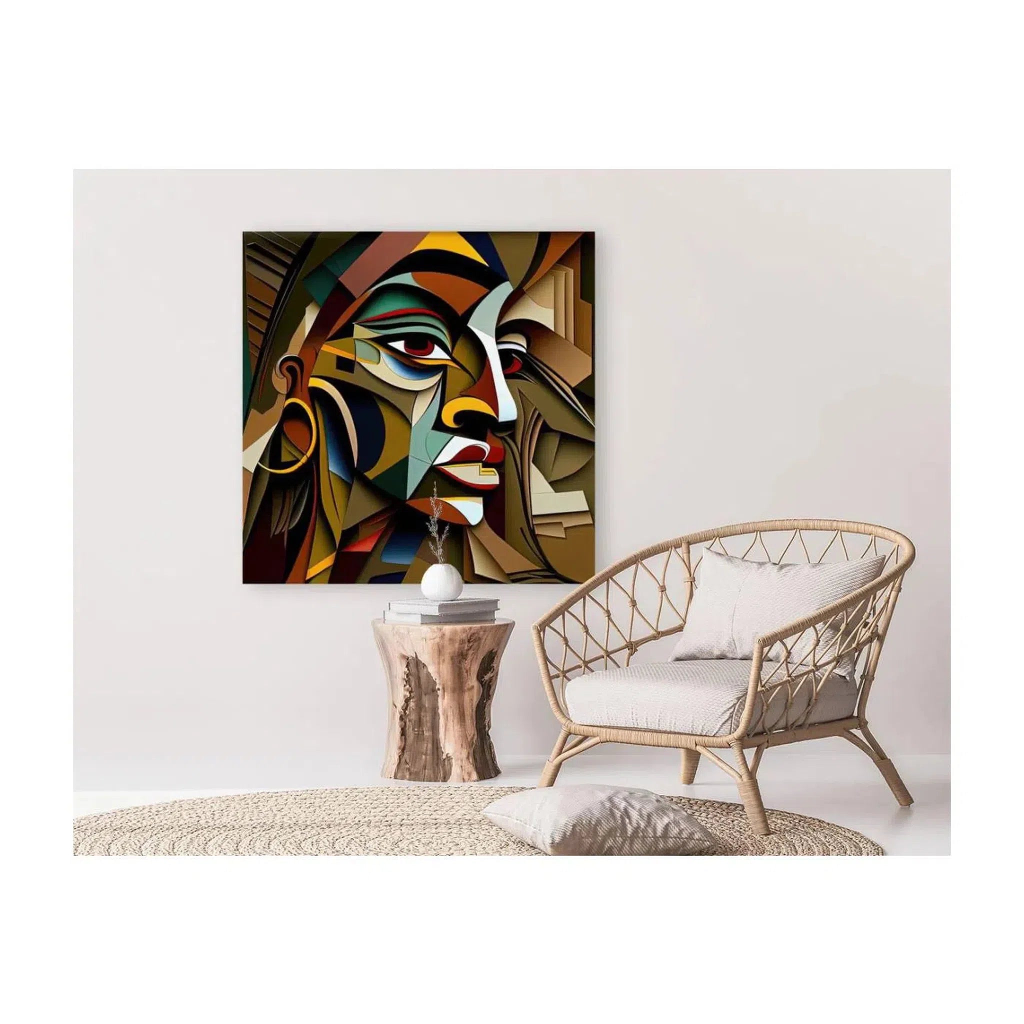 Mountain Girl, Ethnic Abstract Art Print 11113 Visual Wall Art