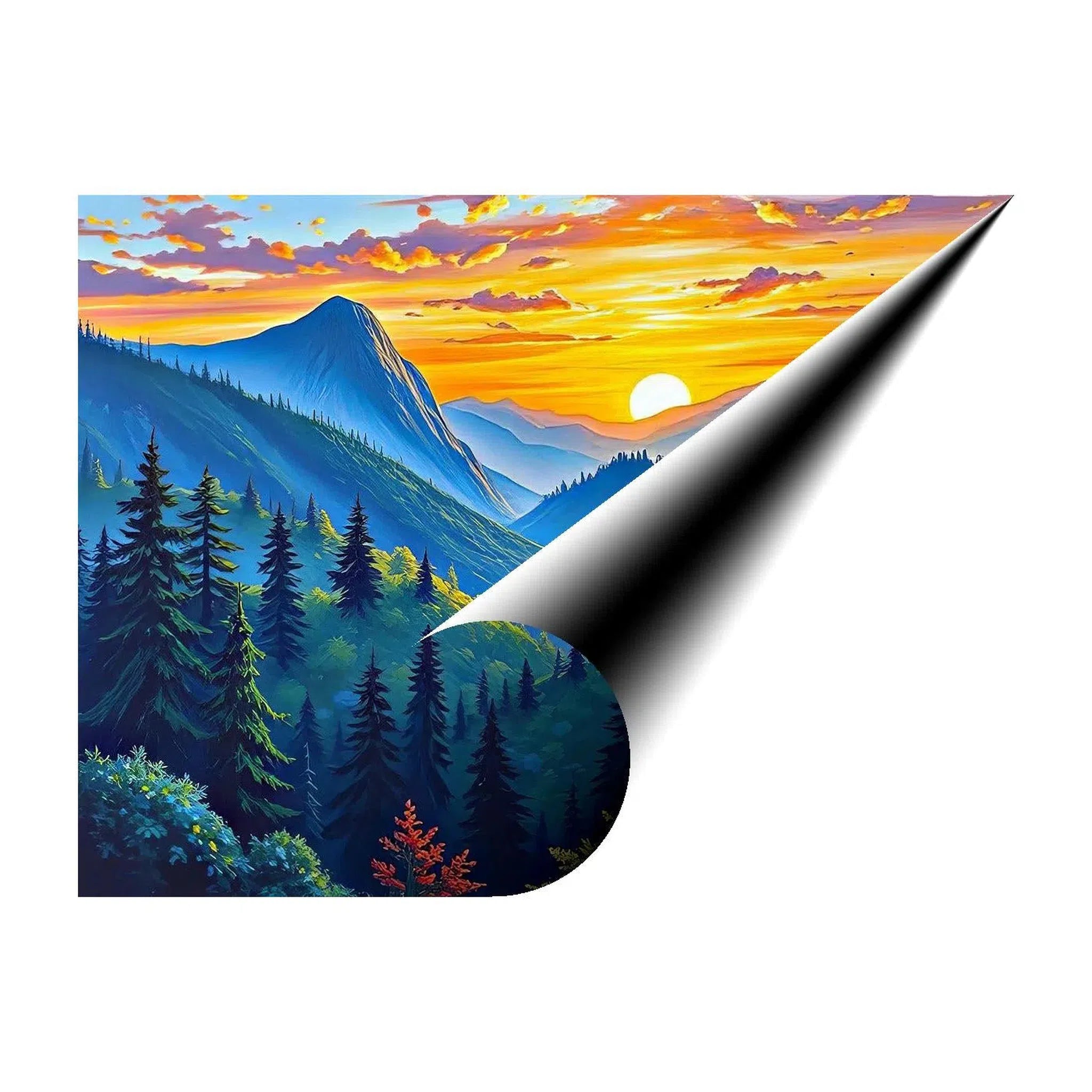 Mountain Peaks At Sunrise Nature Art Print 43718 Giclée Fine Art Matte Paper Print Visual Wall Art