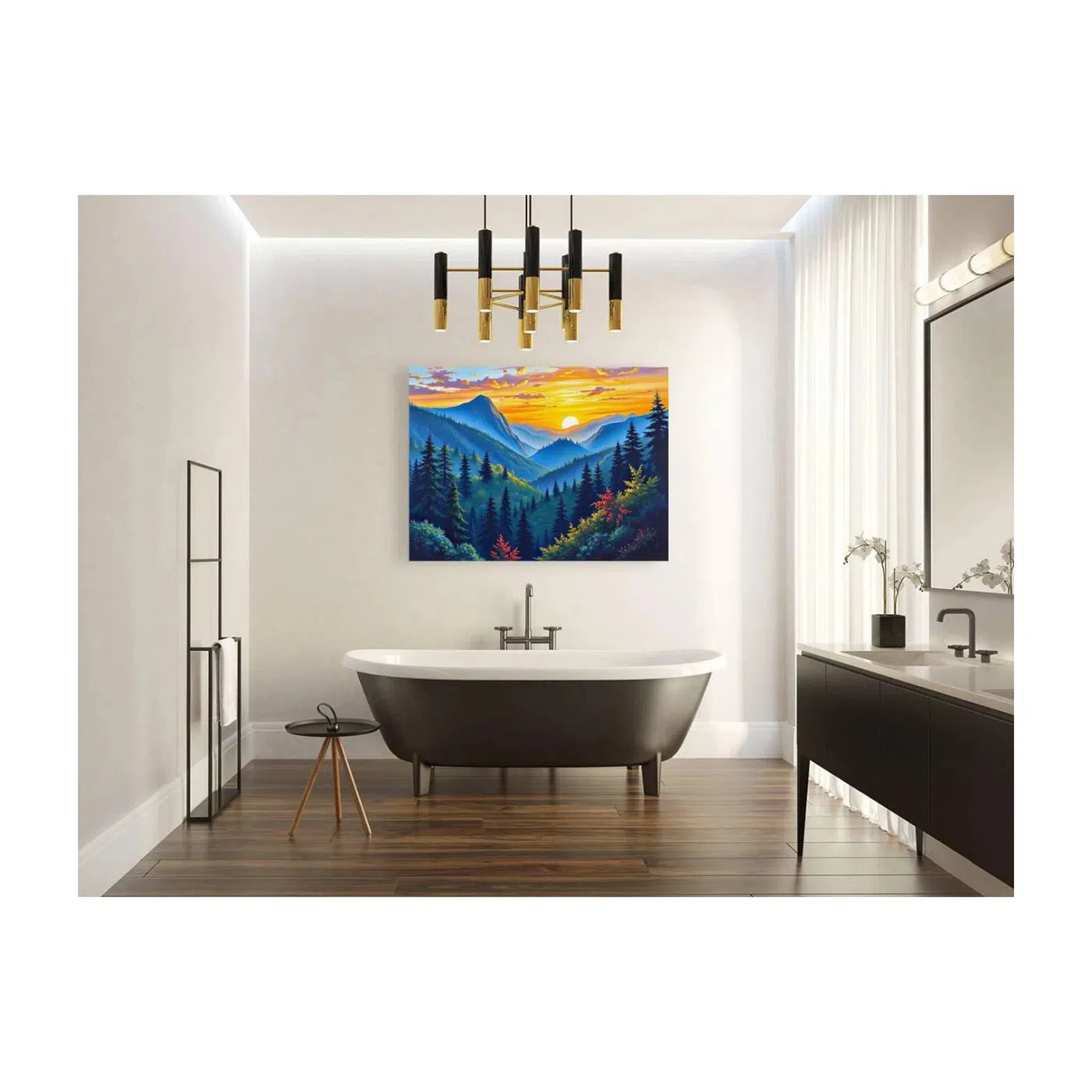 Mountain Peaks At Sunrise Nature Art Print 43718 Visual Wall Art