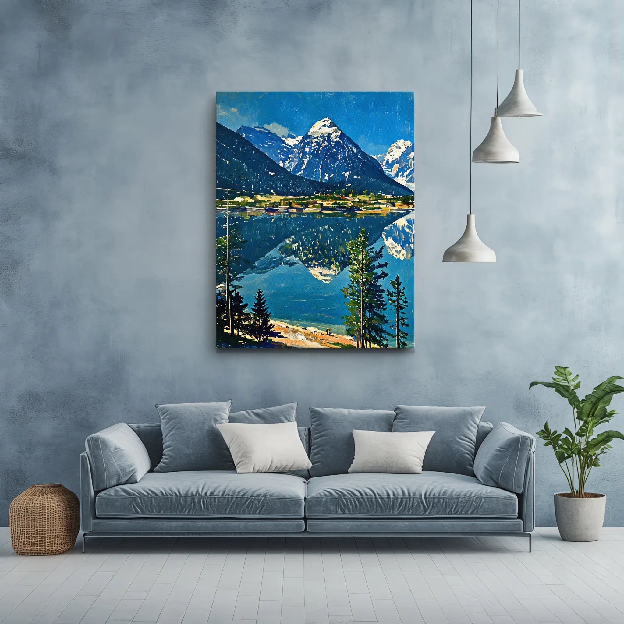 Mountain Reflection Lake Giclée Print 455002 Visual Wall Art AR3:4V-AR4:5V Giclée Print