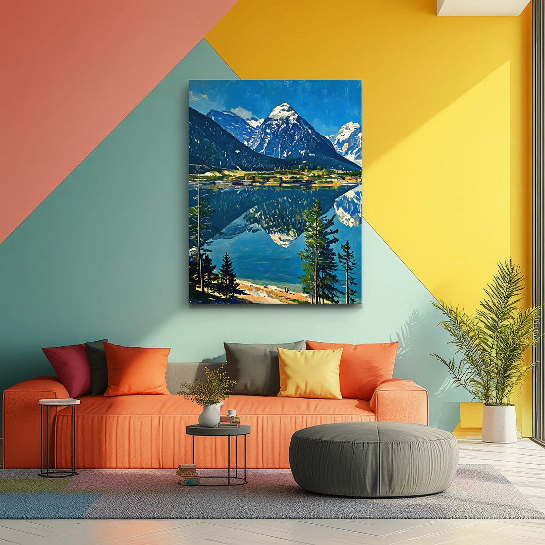 Mountain Reflection Lake Giclée Print 455002 Visual Wall Art AR3:4V-AR4:5V Giclée Print