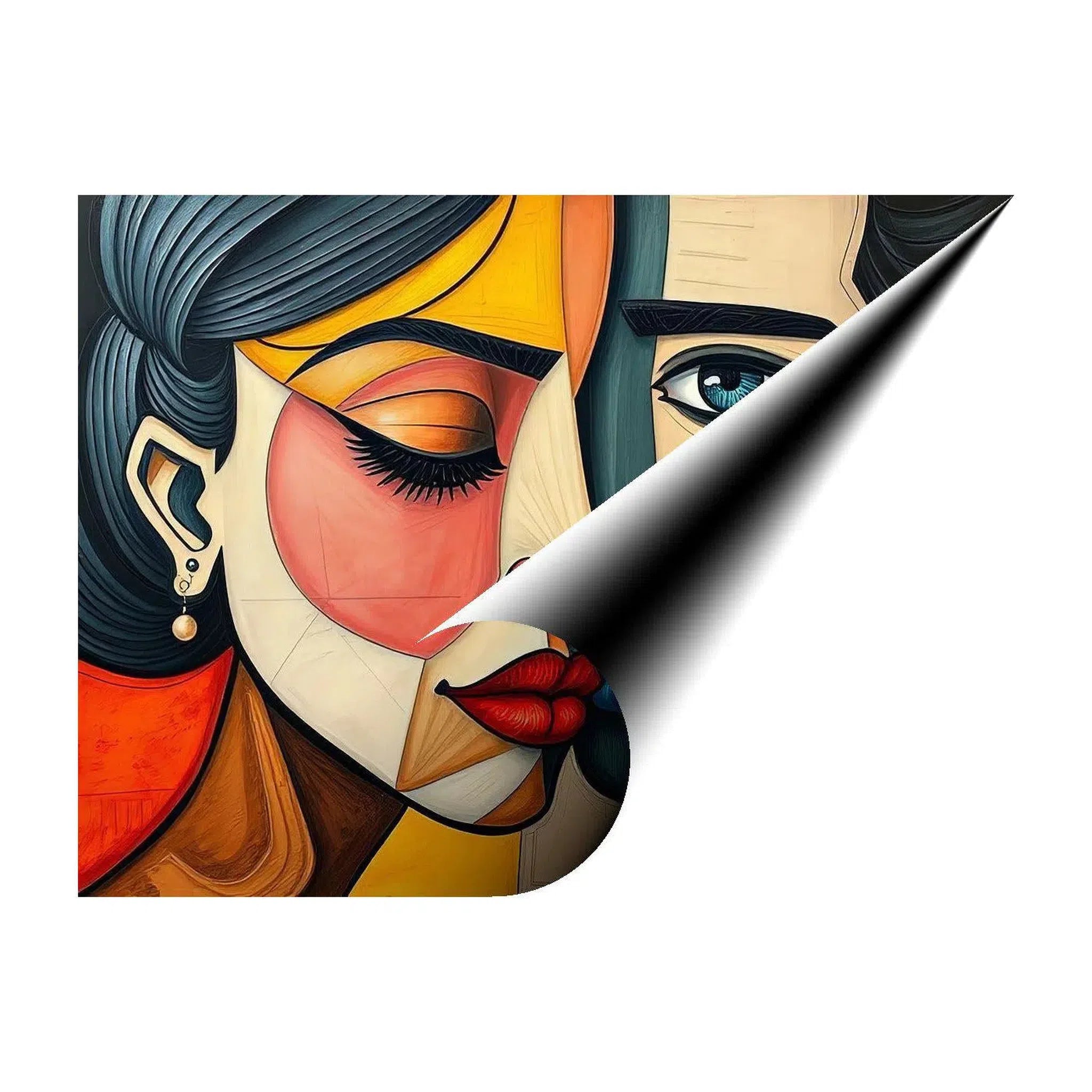 Mutual Feelings, Abstract Art Print 43637 Giclée Rolled Canvas Print Visual Wall Art