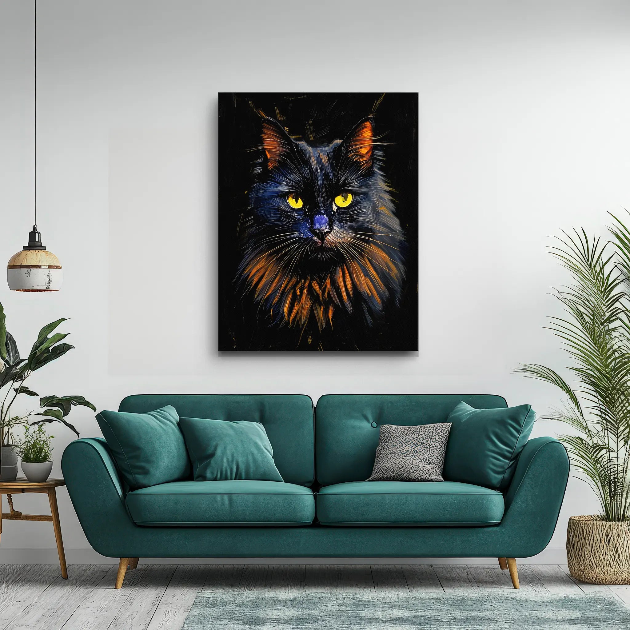 Mysterious Fluffy Black Cat Giclée Print 456041 Visual Wall Art AR3:4V-AR4:5V Giclée Print