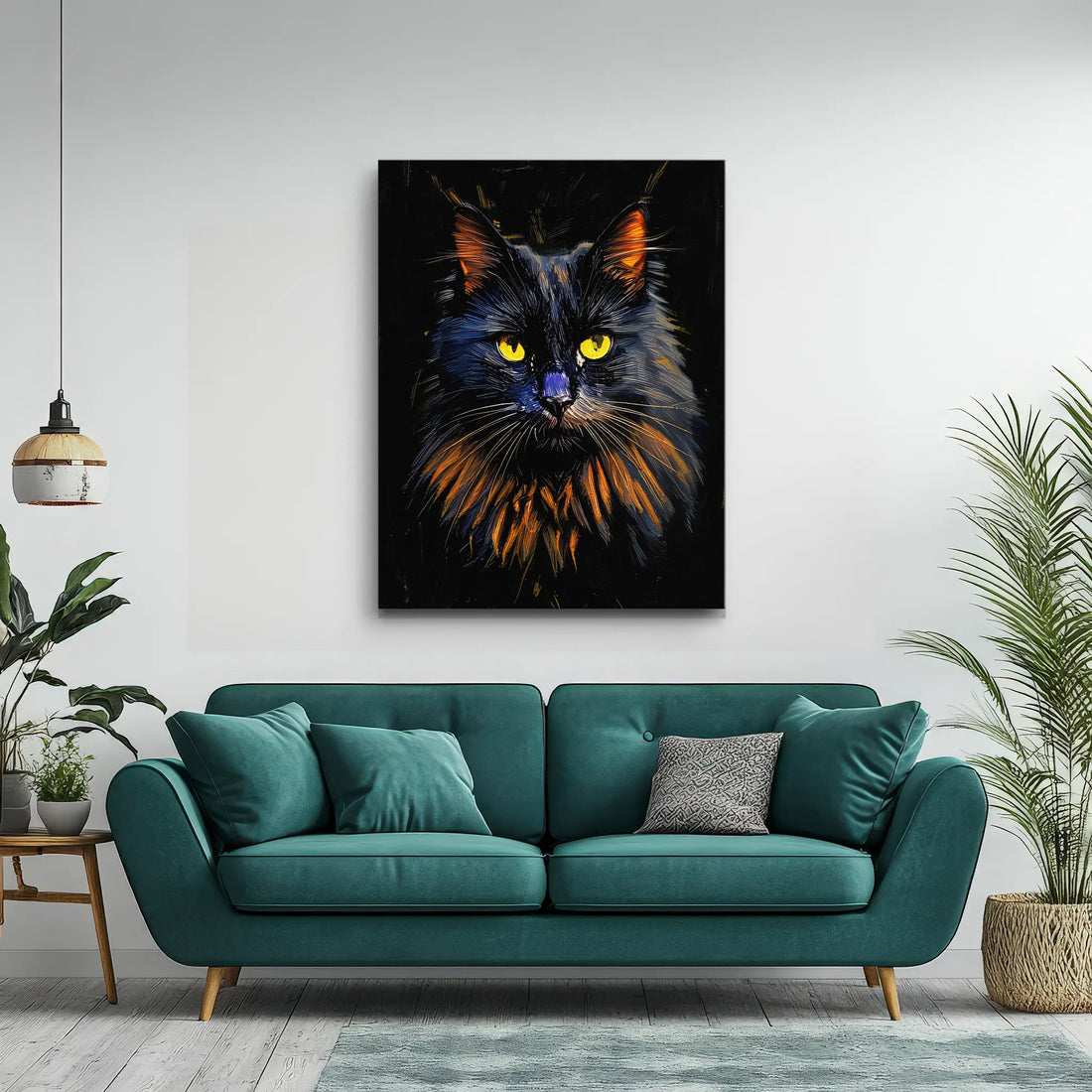 Mysterious Fluffy Black Cat Giclée Print 456041 Visual Wall Art AR3:4V-AR4:5V Giclée Print