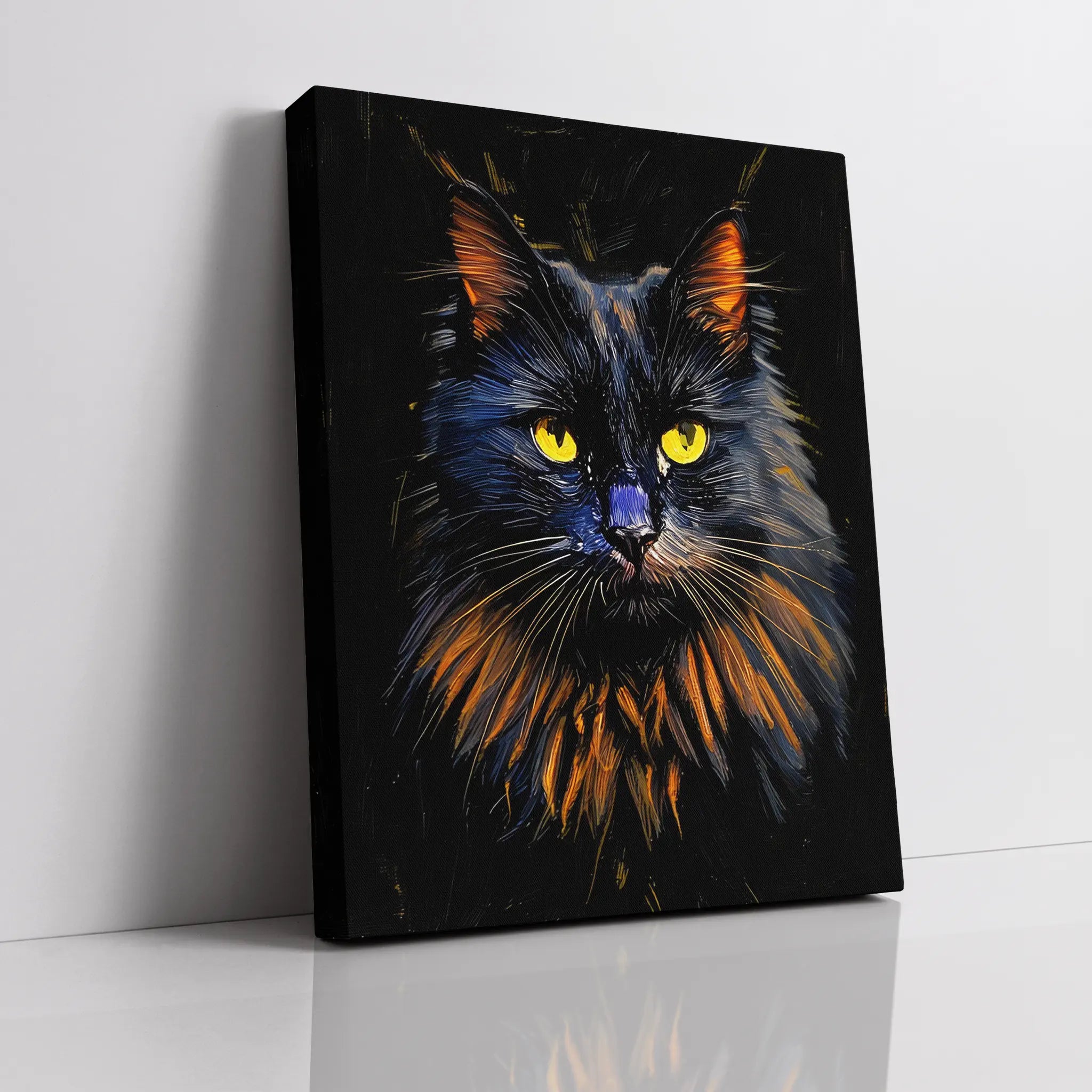 Mysterious Fluffy Black Cat Giclée Print 456041 Visual Wall Art AR3:4V-AR4:5V Giclée Print