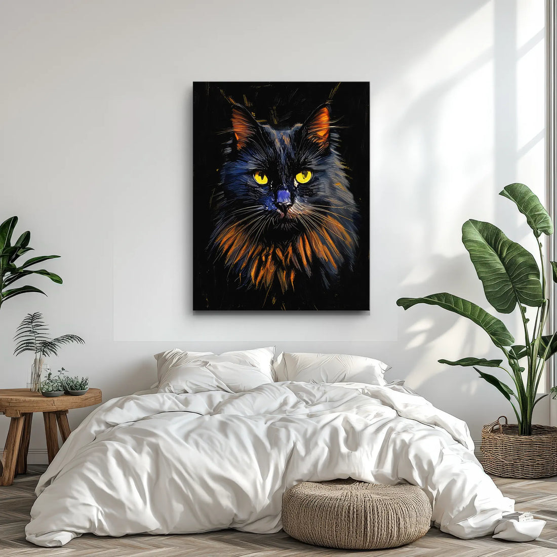 Mysterious Fluffy Black Cat Giclée Print 456041 Visual Wall Art AR3:4V-AR4:5V Giclée Print