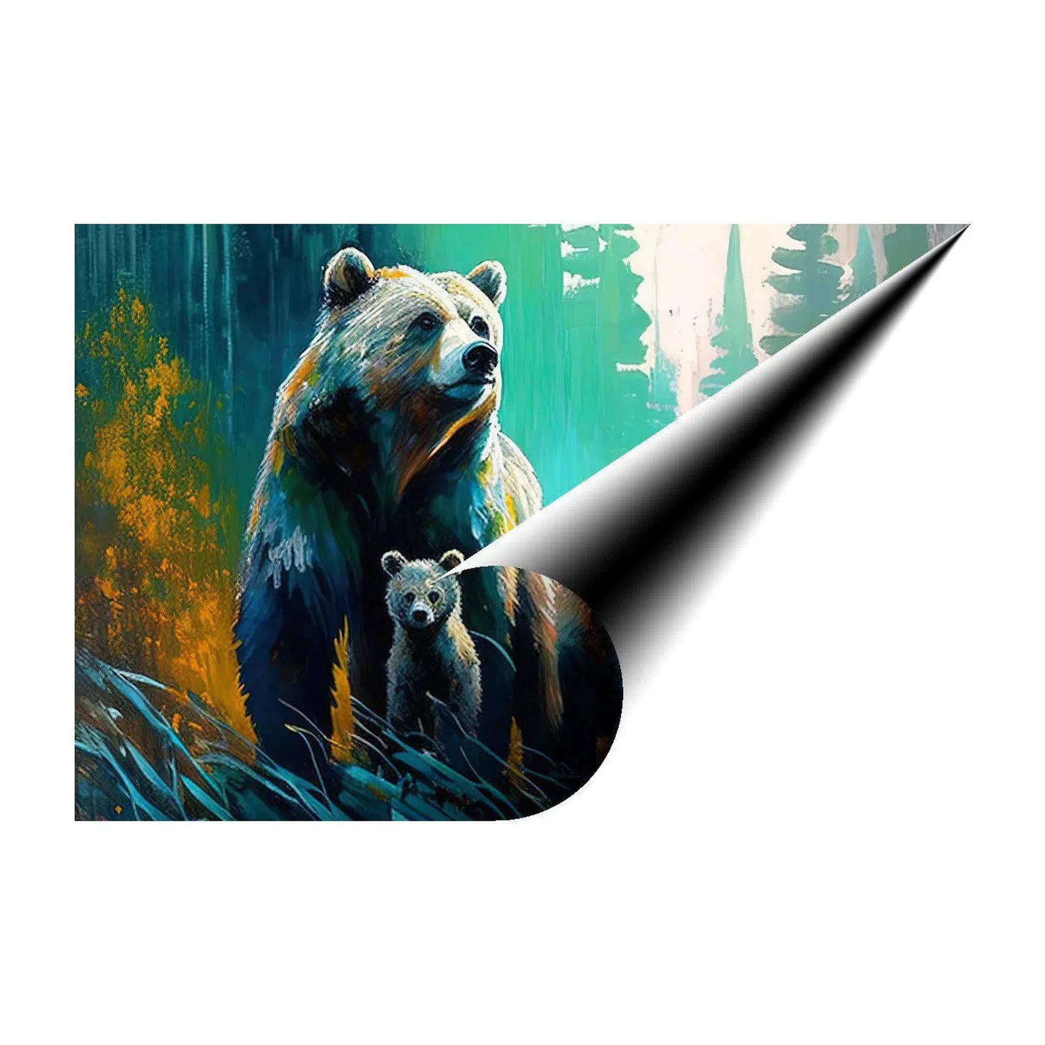 New Born Grizzlies, Brown Bears Cubs , Animal Art Print 32301 Giclée Rolled Canvas Print Visual Wall Art