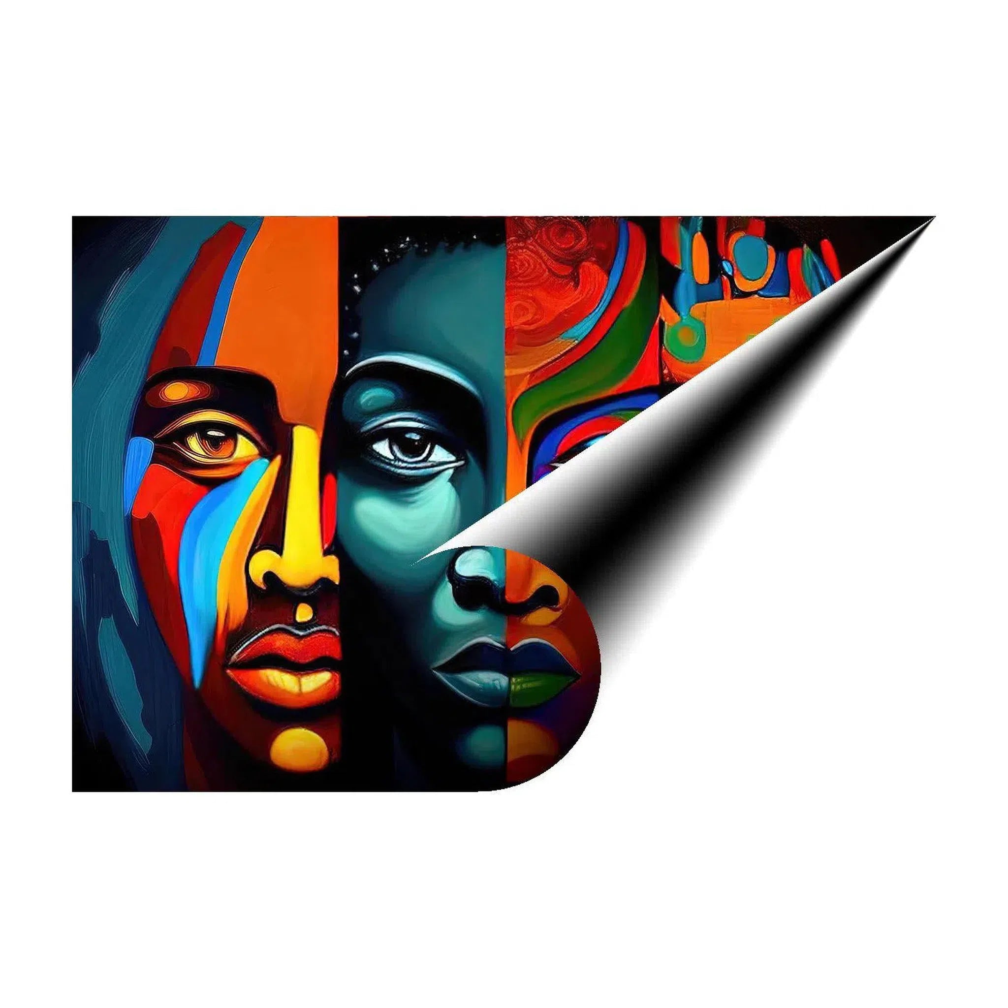 Niger-Congo Male, Ethnic Abstract Art Print 32114 Giclée Rolled Canvas Print Visual Wall Art