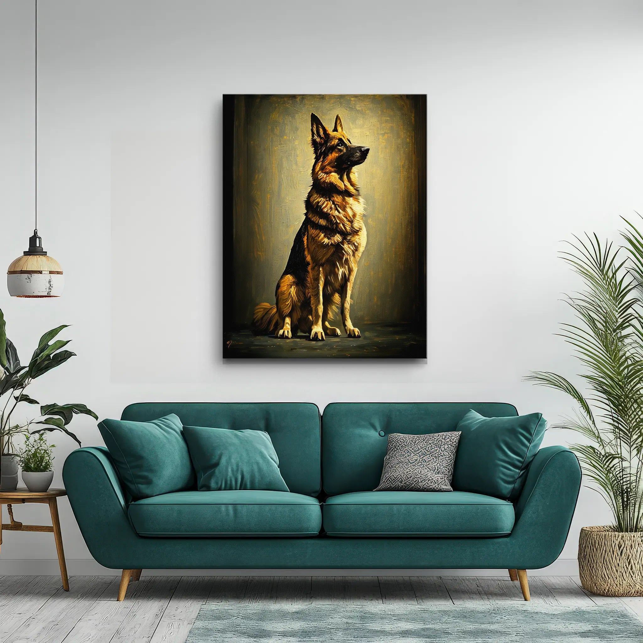 Noble German Shepherd Seated Giclée Print 456042 Visual Wall Art AR3:4V-AR4:5V Giclée Print