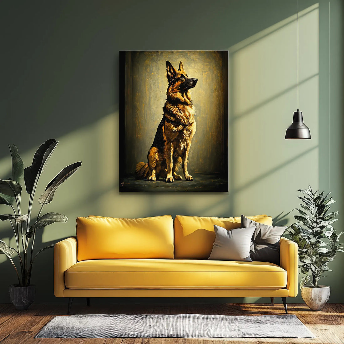 Noble German Shepherd Seated Giclée Print 456042 Visual Wall Art AR3:4V-AR4:5V Giclée Print