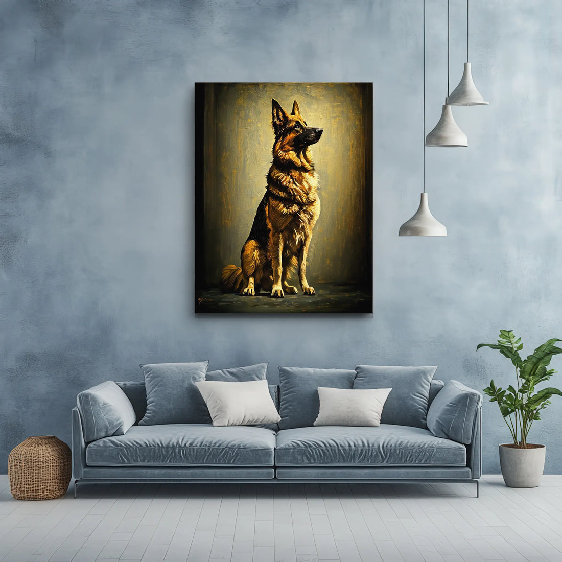 Noble German Shepherd Seated Giclée Print 456042 Visual Wall Art AR3:4V-AR4:5V Giclée Print